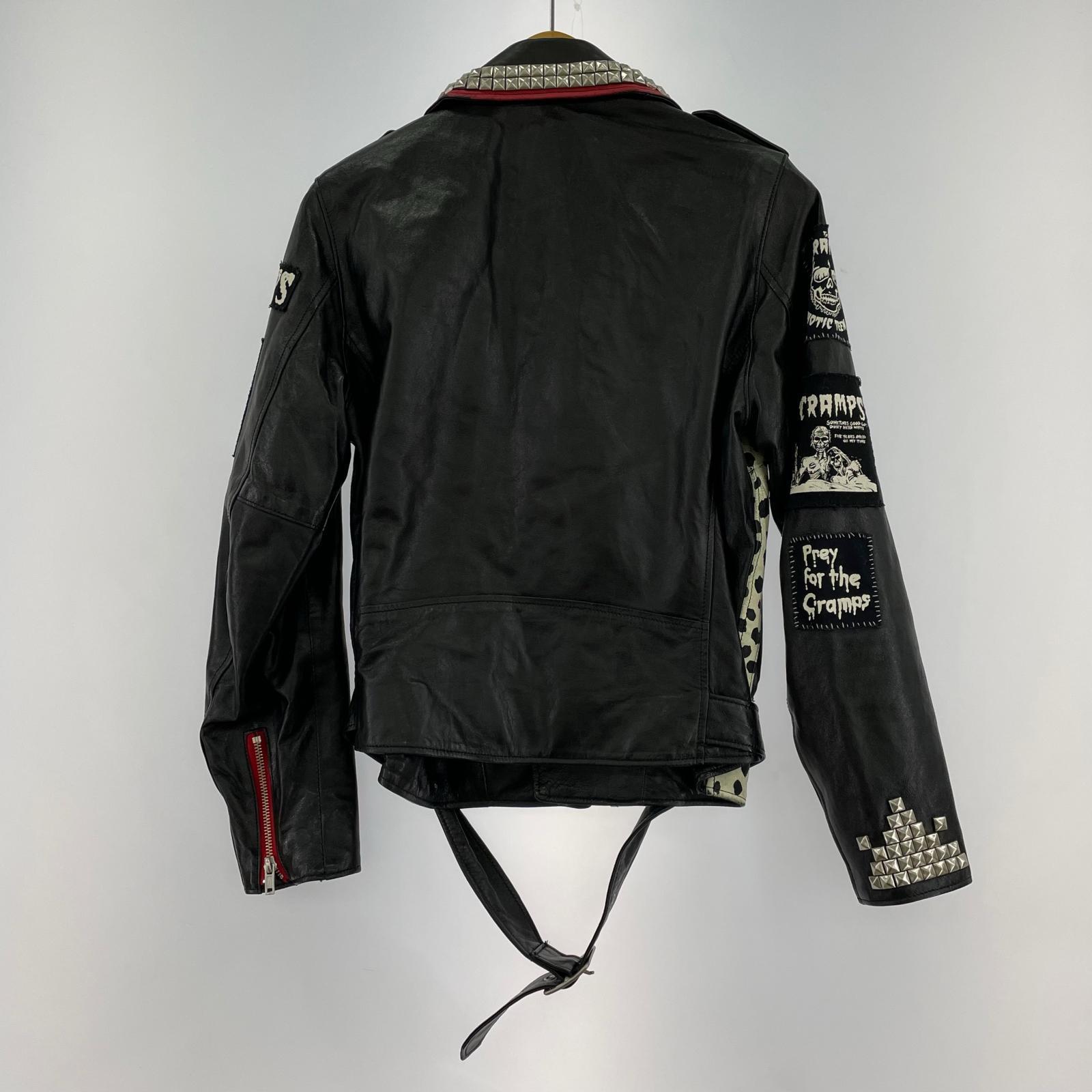 レザージャケット CR/STUDS&PATCH レザージャケット (M) M ブラック
