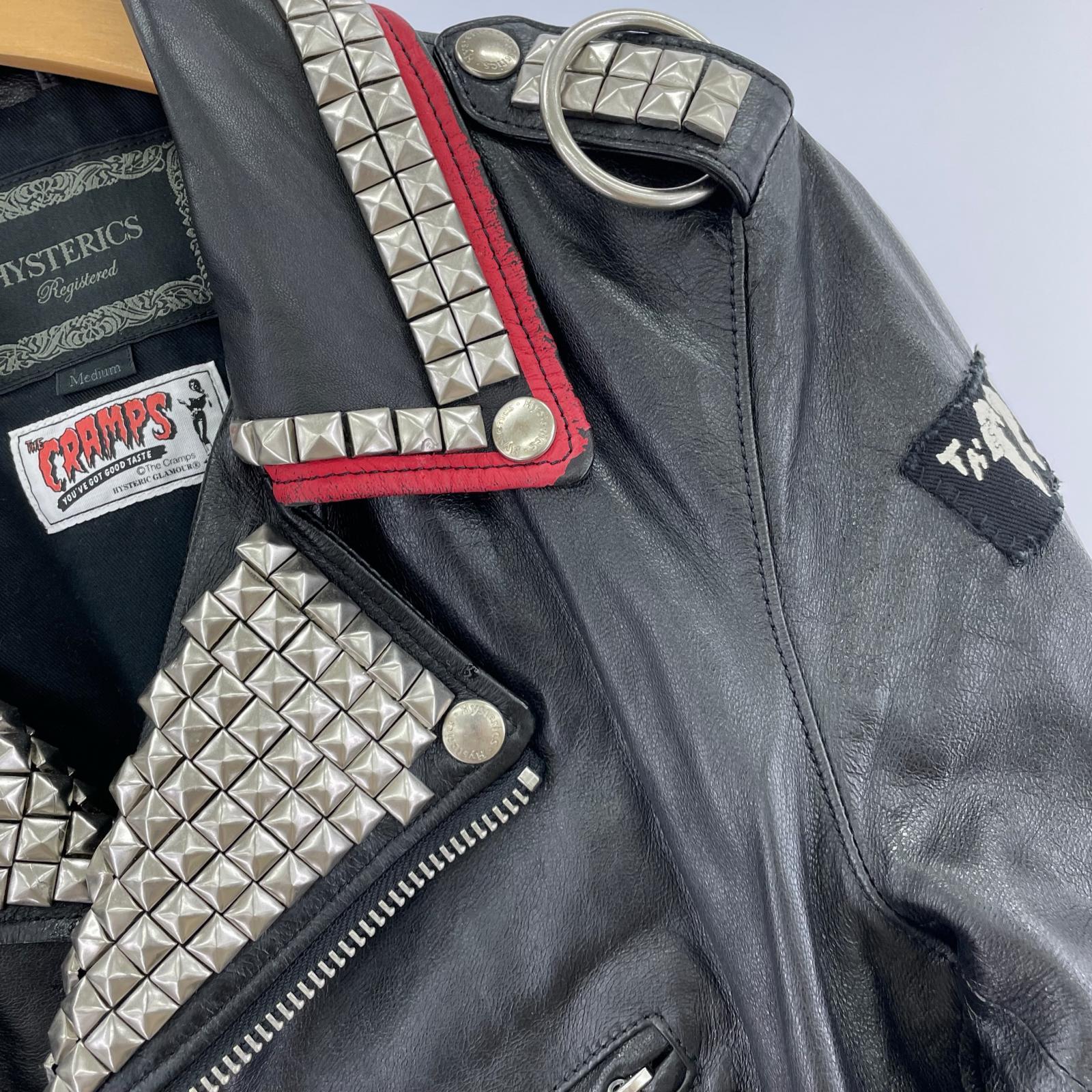 レザージャケット CR/STUDS&PATCH レザージャケット (M) M ブラック