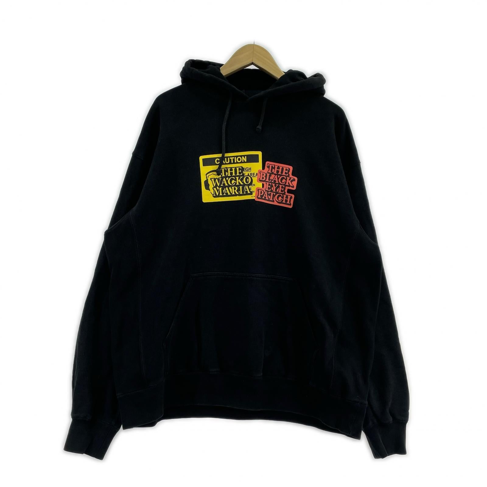 パーカー BLACK EYE PATCH×WACKO MARIA プリントパーカー XL ブラック ブラック