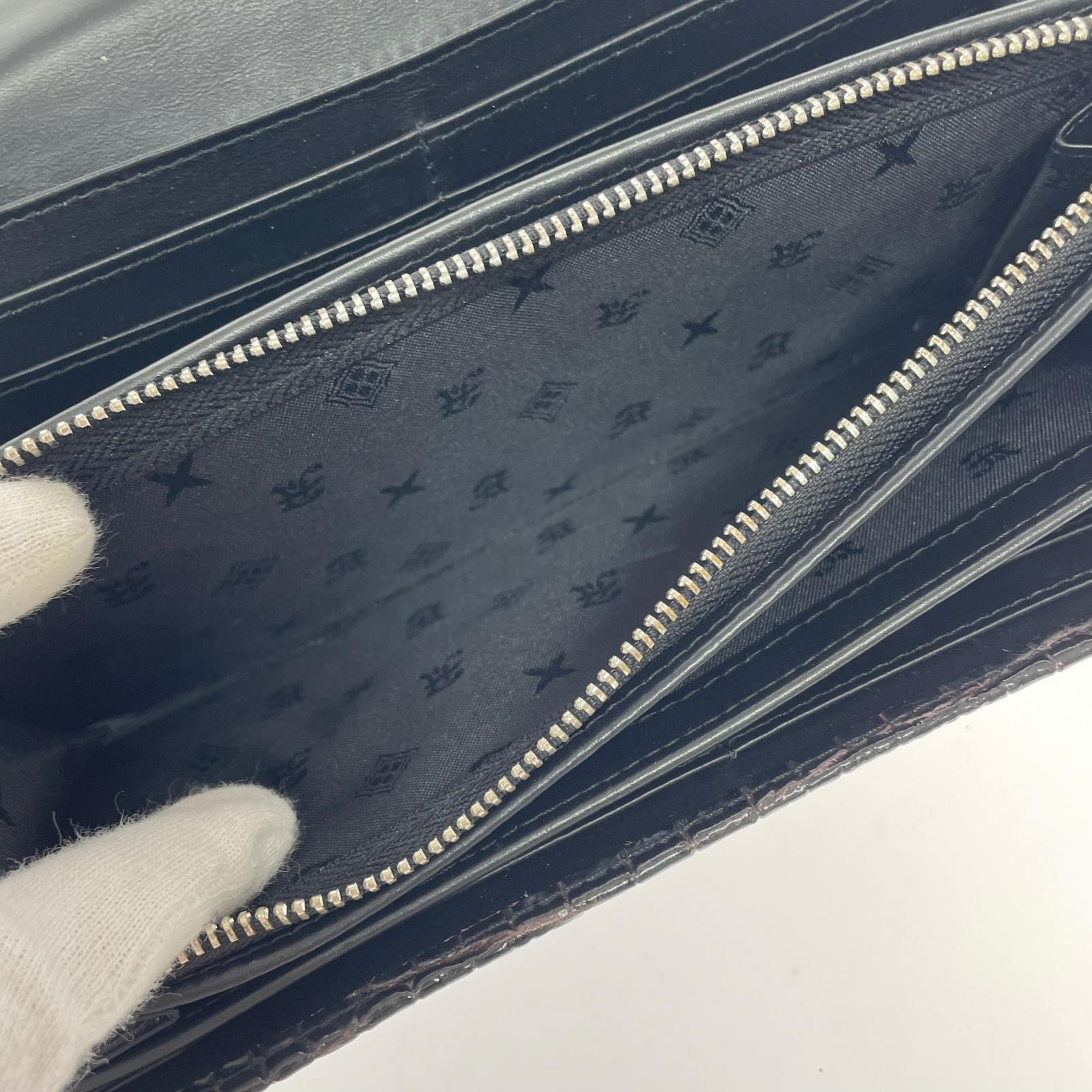 長財布 Artemis Classic クロコ型押し 長財布 ブラック