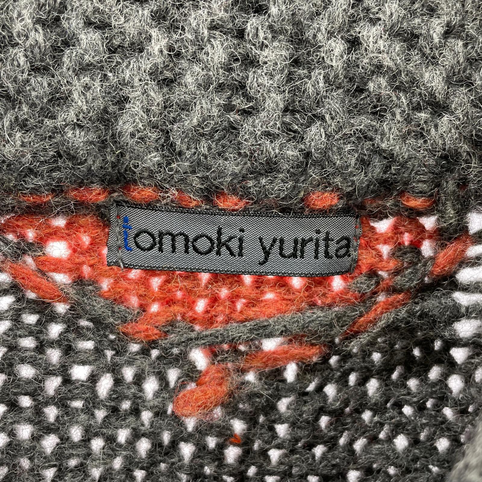 カーディガン tomoki yurita 異素材ドッキング ショールカラーカーディガン - グレー