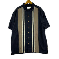 半袖シャツ レーヨンキューバシャツ (XL) ブラック