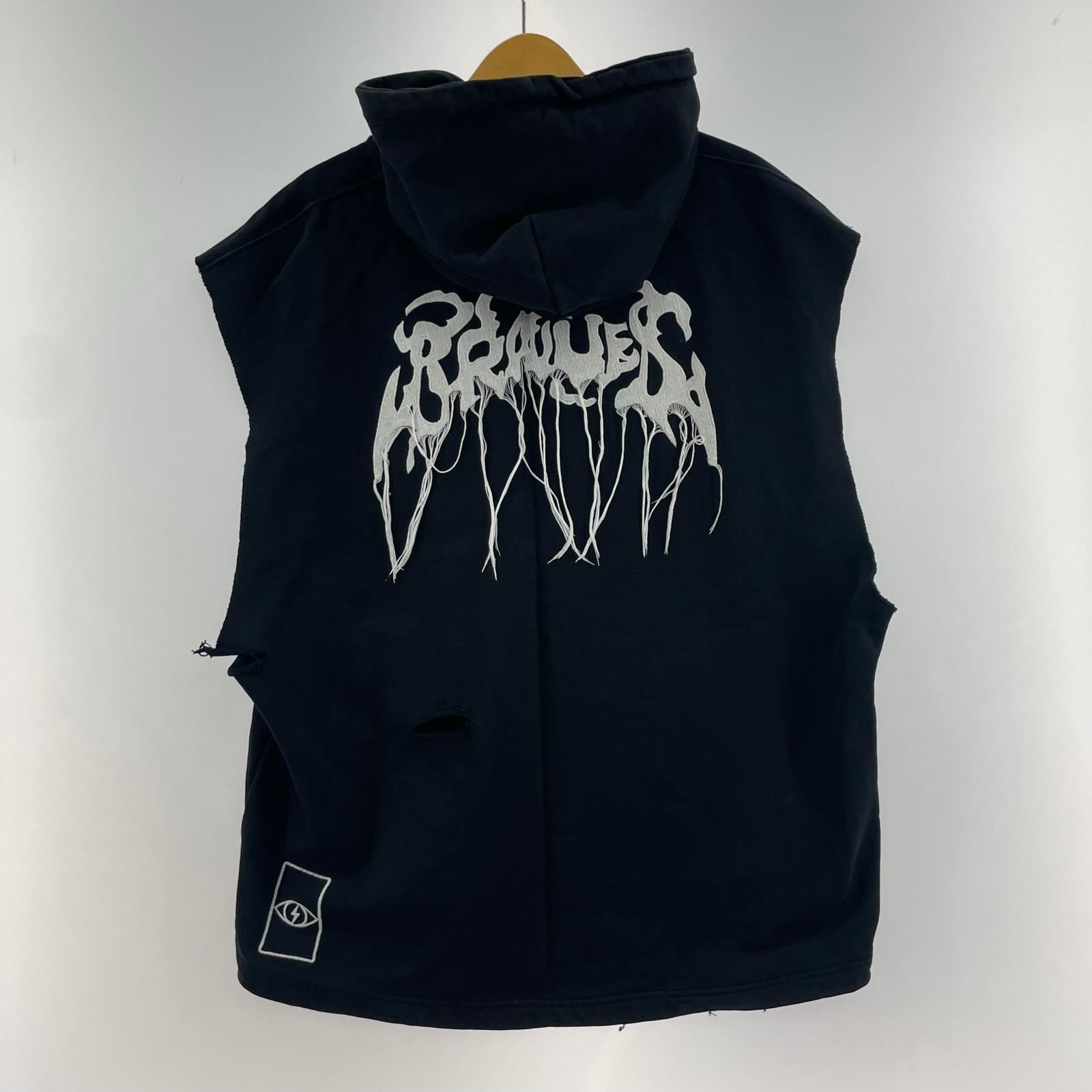 パーカー フーディベスト 黒 (L)