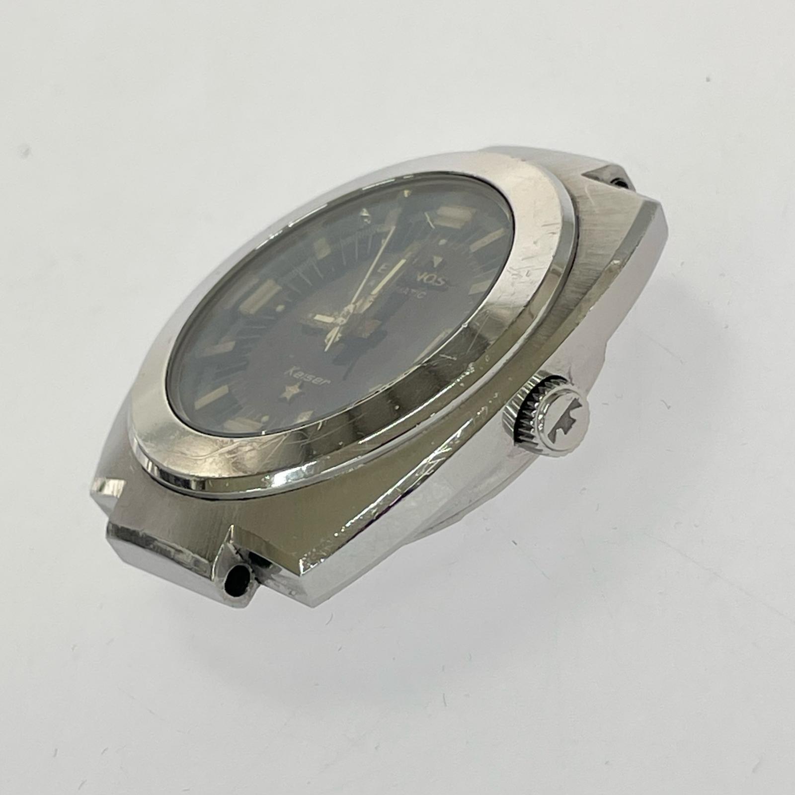 その他アクセサリー TECHNOS Kaiser 自動巻き腕時計 ベルト欠 現状稼働品 シルバー