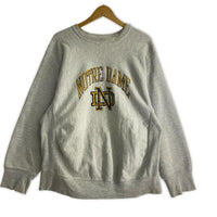 スウェット 80s USA製 NOTRE DAME リバースウィーブ スウェット(XL) グレー