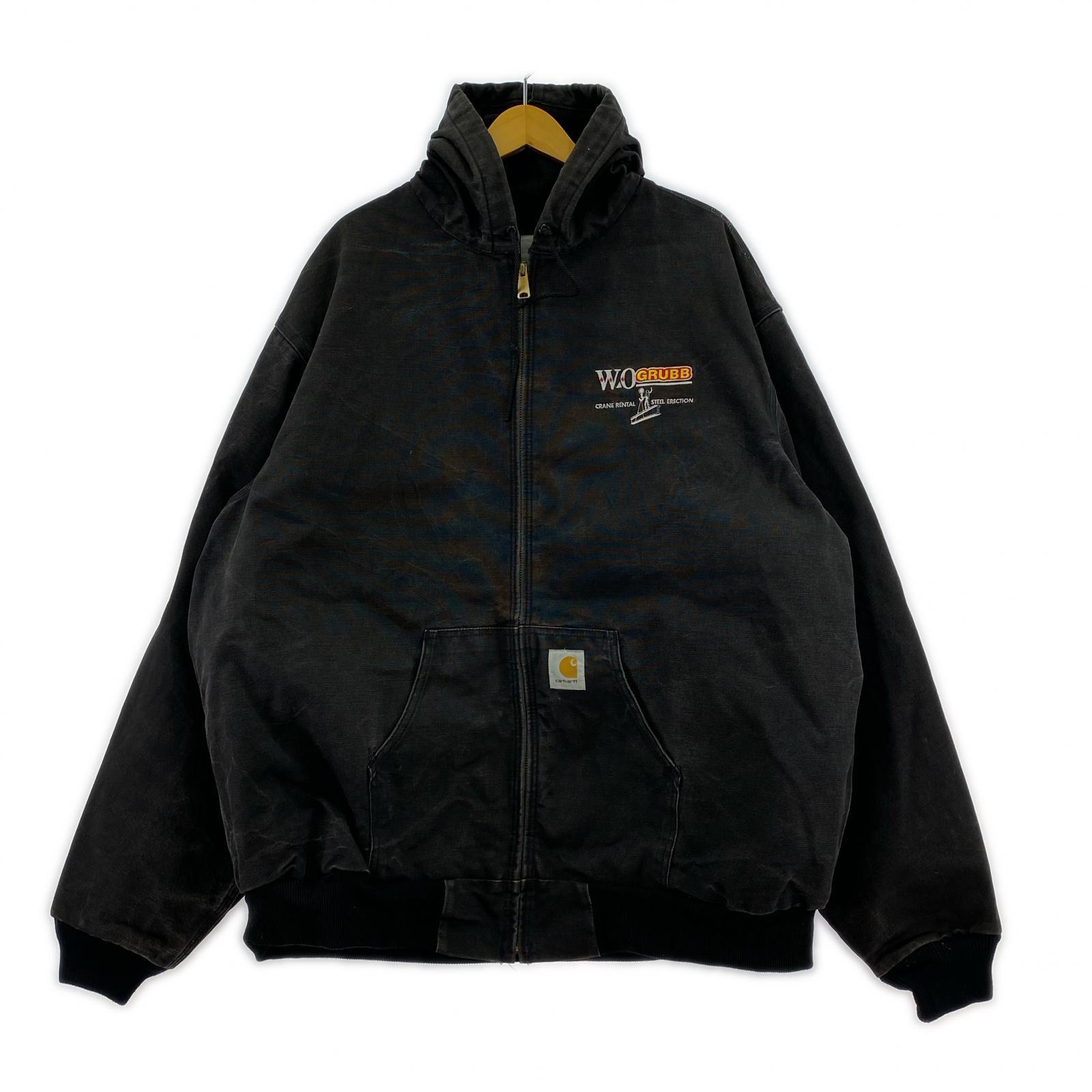 ジャケット Carhartt USA製 企業刺繍 アクティブジャケット 3XL ブラック ブラック