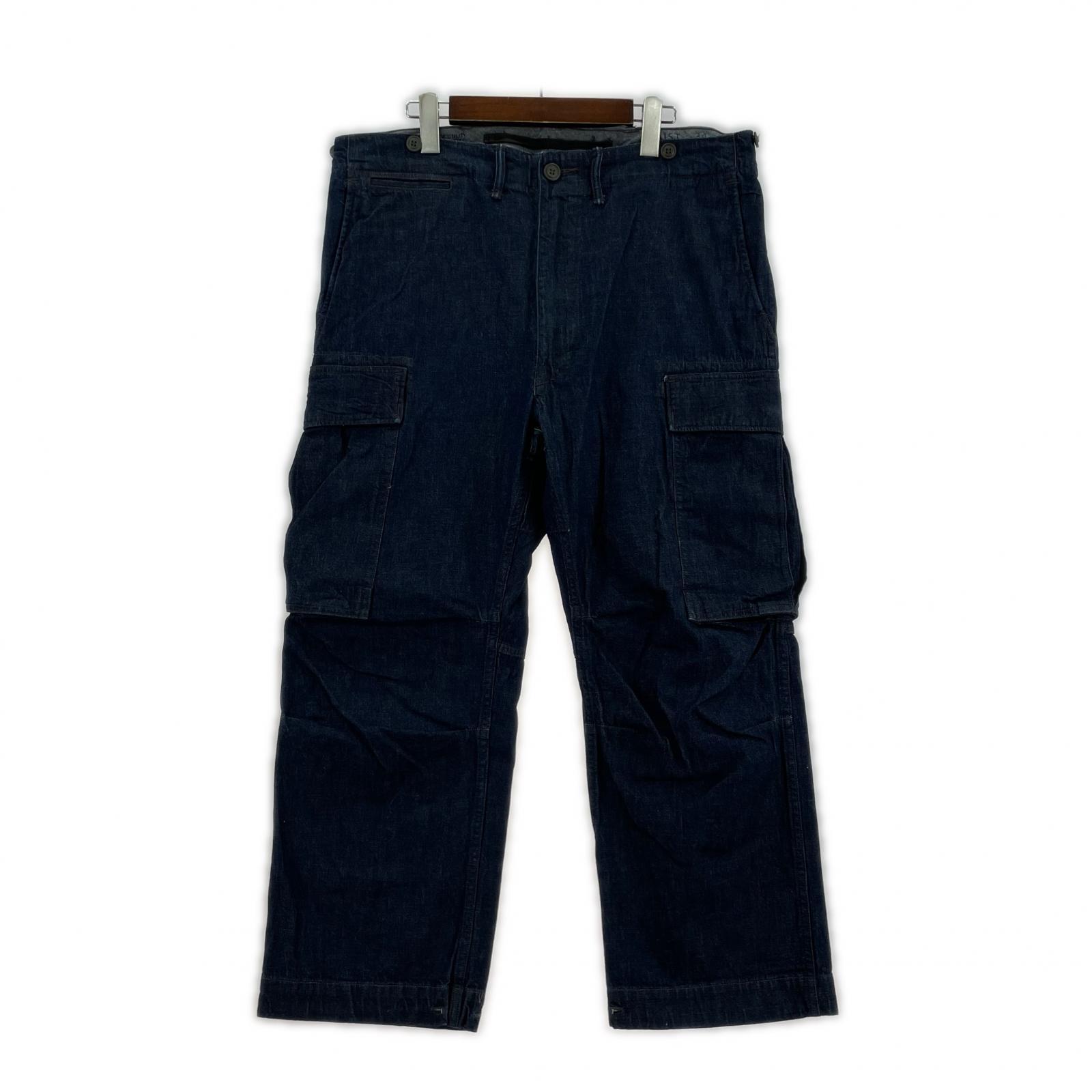 デニムパンツ ×beams plus 別注 カーゴパンツ (W34) ネイビー