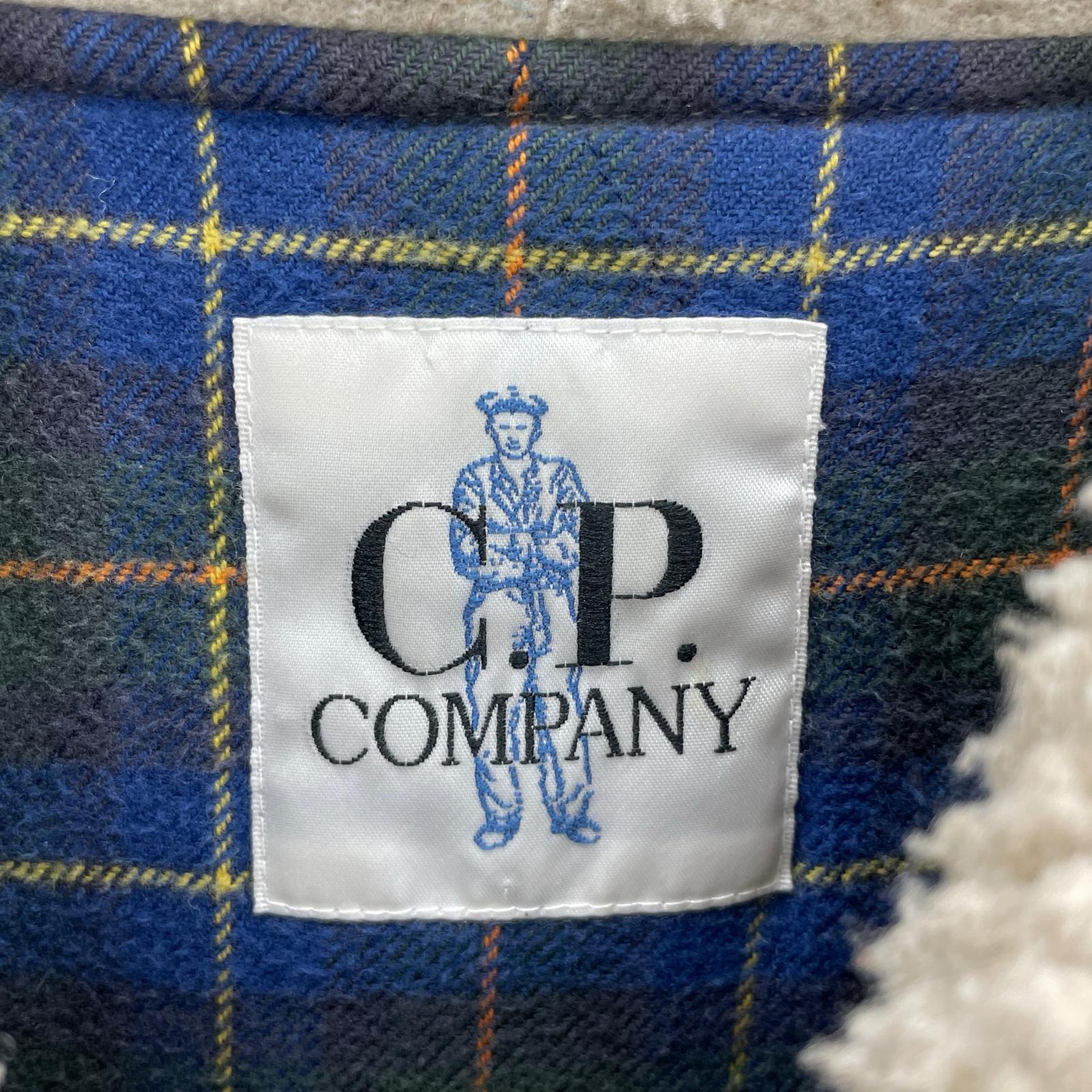 ジャケット C.P.Company 90s~ バックロゴ刺繍 内ボアフーデッドコート ベージュ ベージュ