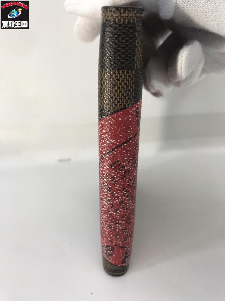 ダミエ T&B アジェンダPM 手帳カバー 茶赤 R21040