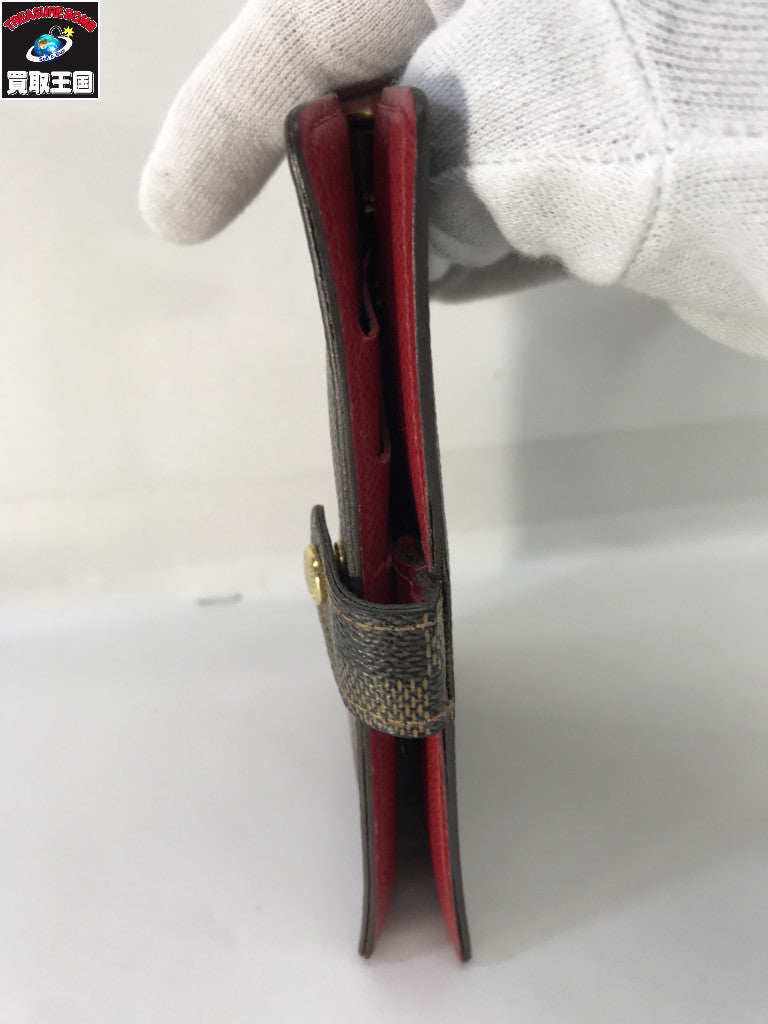 ダミエ T&B アジェンダPM 手帳カバー 茶赤 R21040