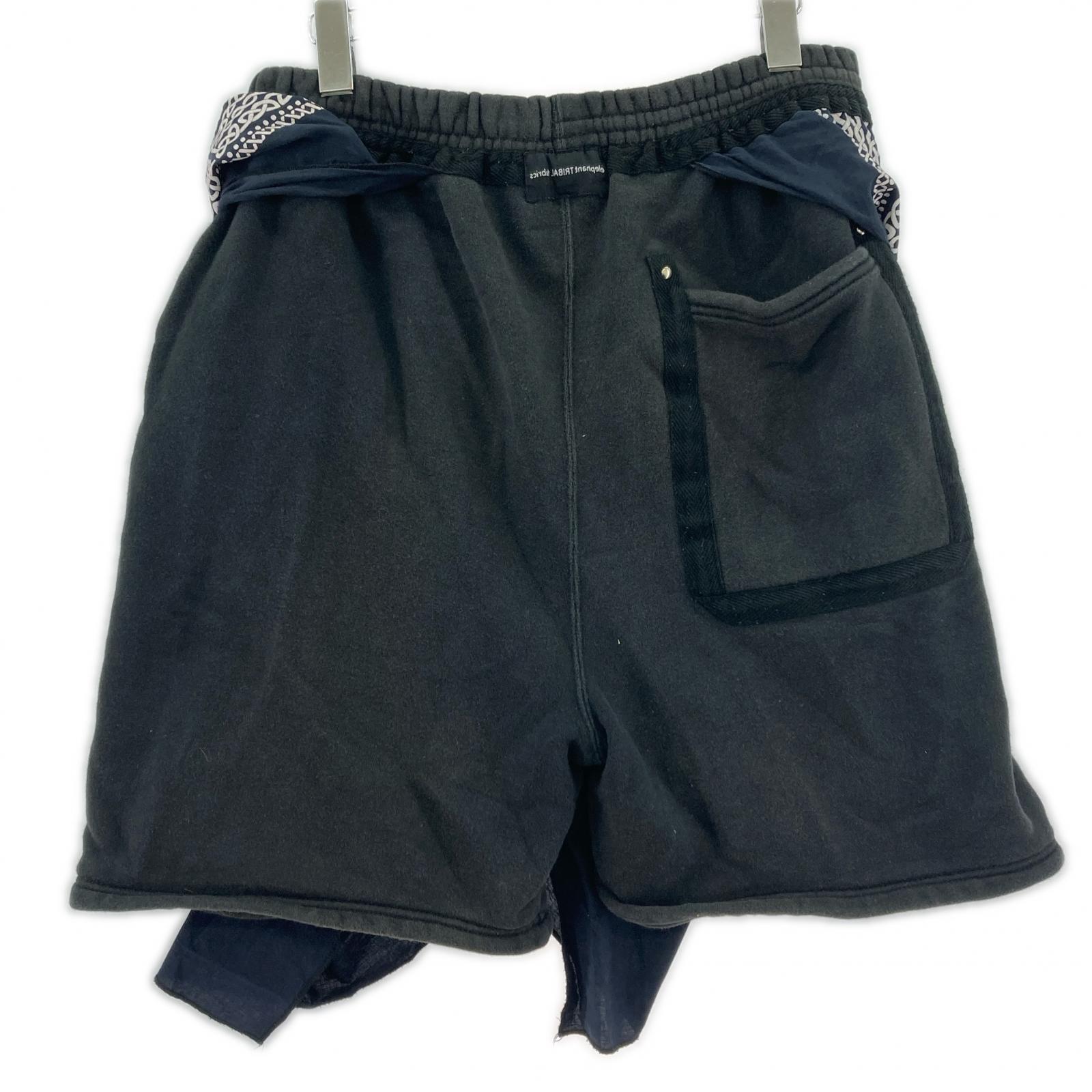 ショートパンツ Elephant Tribal Fabrics ドッキングハーフパンツ ブラック
