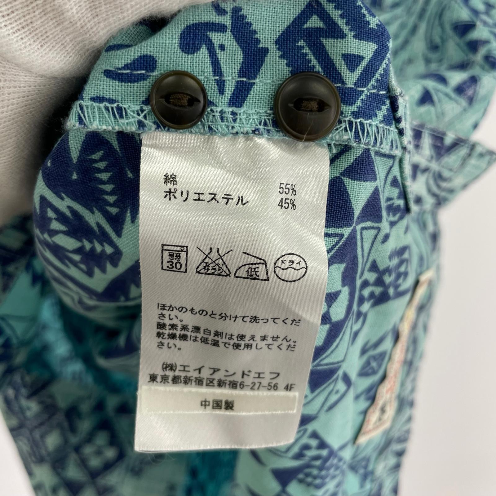 半袖シャツ ×Surf Pendleton ハーフボタン アロハシャツ 水色 (S) S ブルー