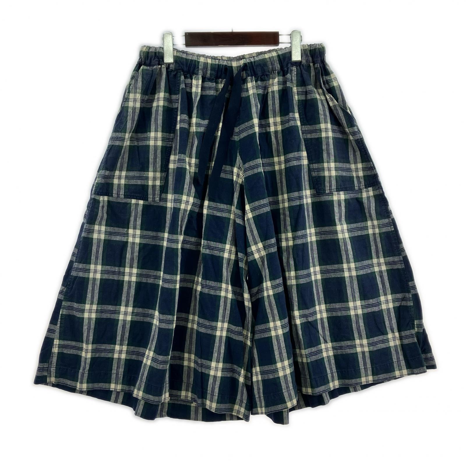 パンツ ichi チェック ワイドパンツ