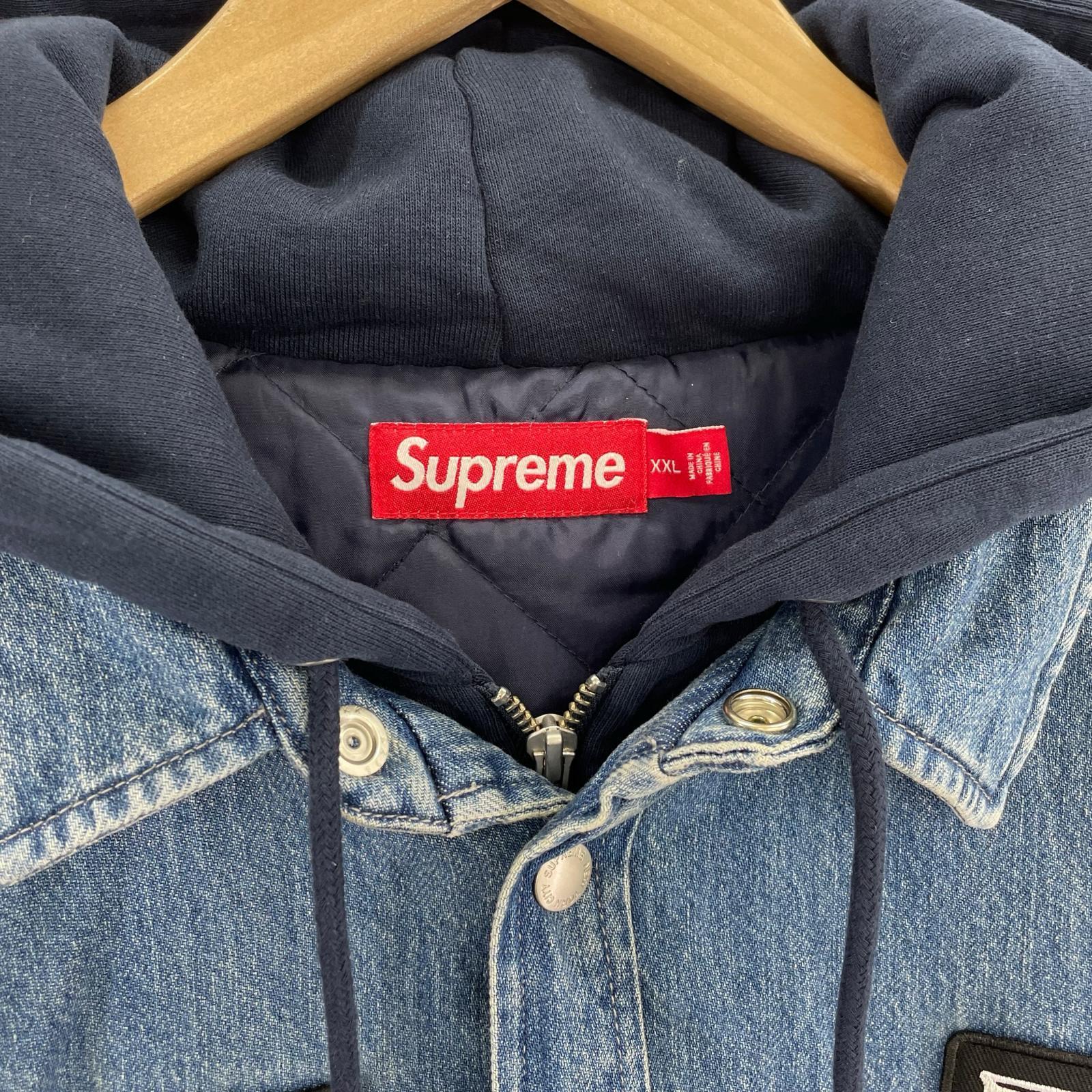 ジャケット Patches Hooded Zip Up Shirt ブルー