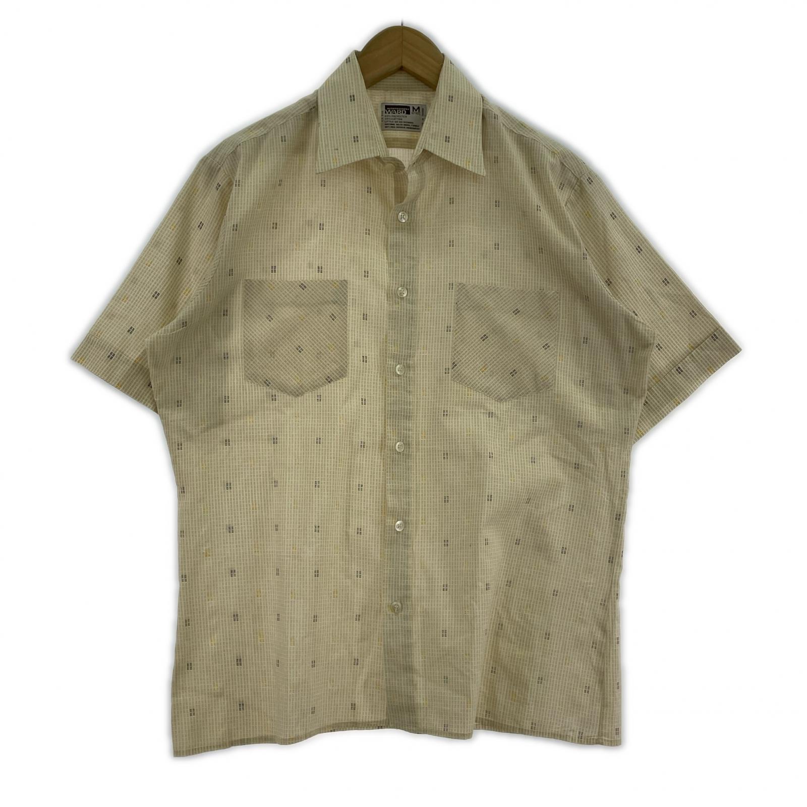 半袖シャツ MONTGOMERY WARD 70s (M) M ベージュ