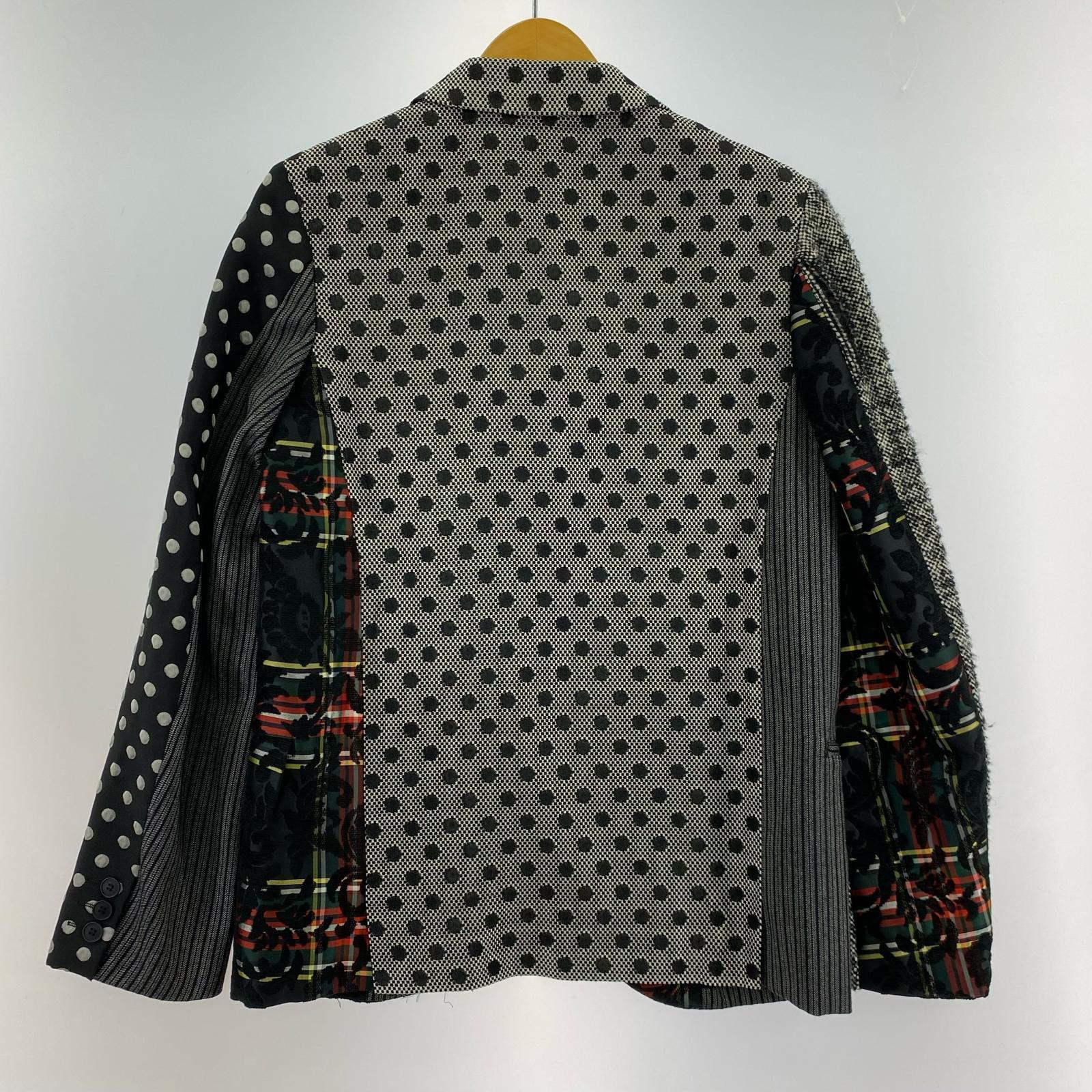 テーラードジャケット HOMME PLUS 12AW 異素材切替 テーラードジャケット グレー XS グレー