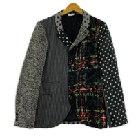 テーラードジャケット HOMME PLUS 12AW 異素材切替 テーラードジャケット グレー XS グレー