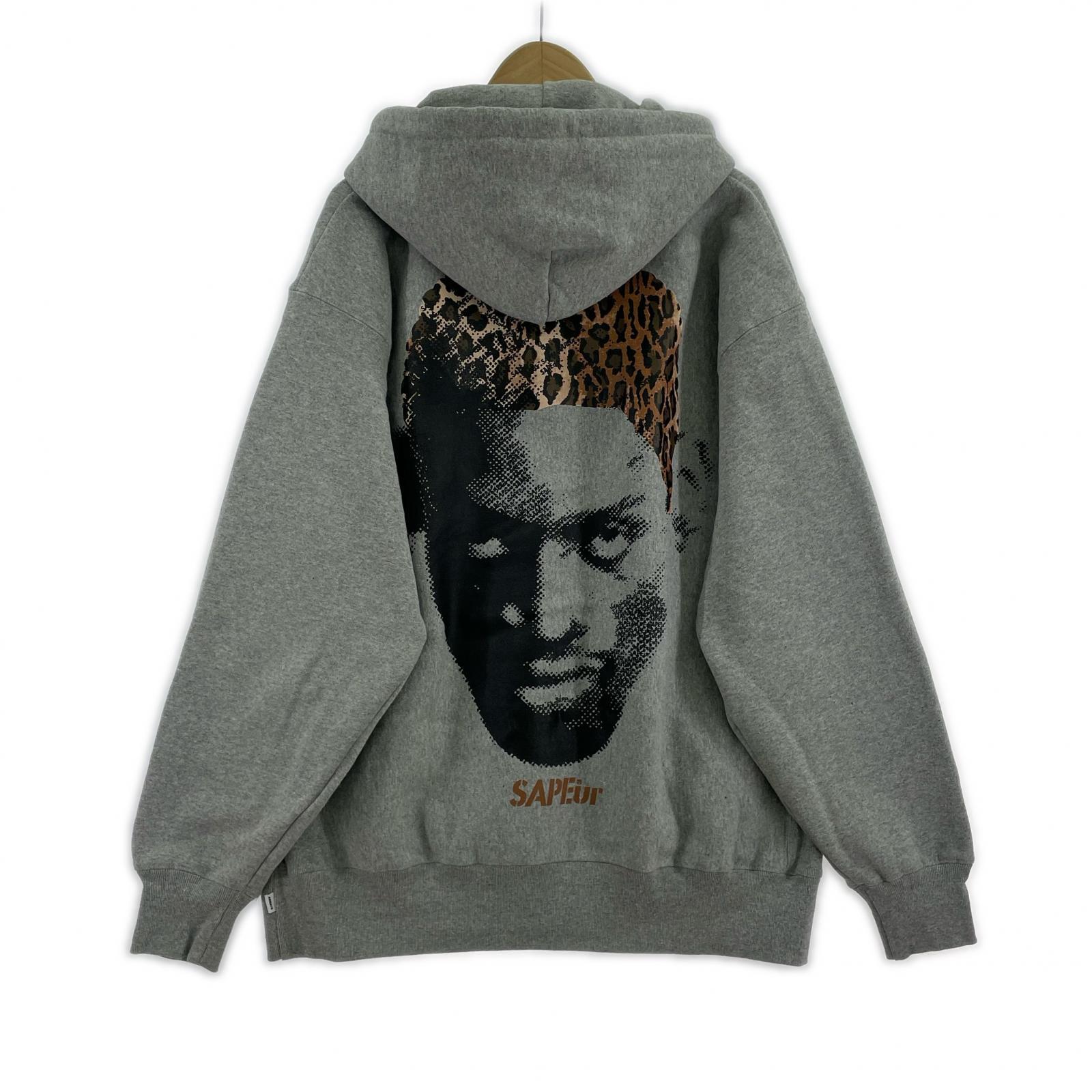 パーカー Brown Leopard Head Hoodie XL GRY グレー