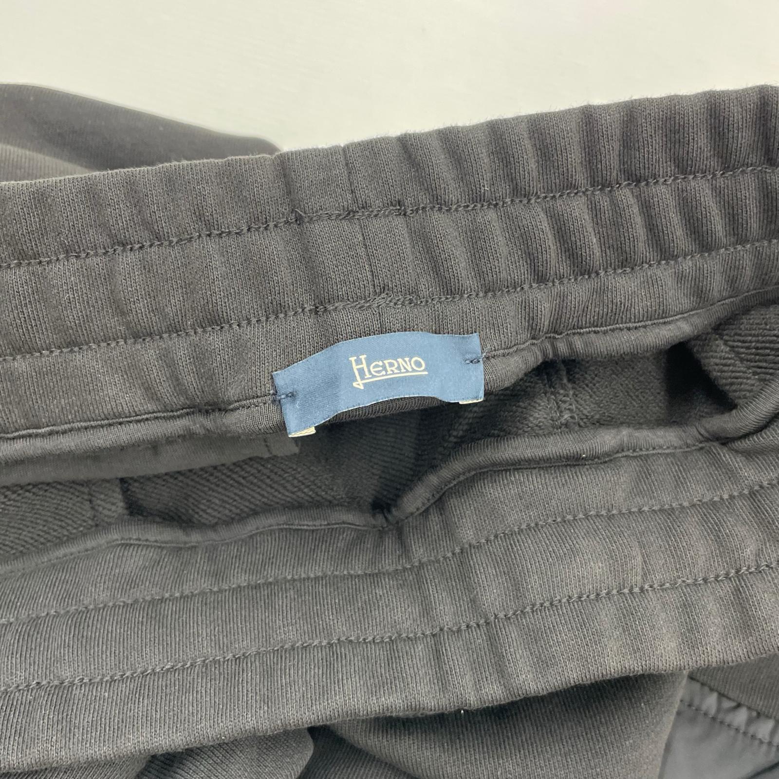 パンツ HERNO スウェット×ナイロン スウェットパンツ XL ブラック ブラック