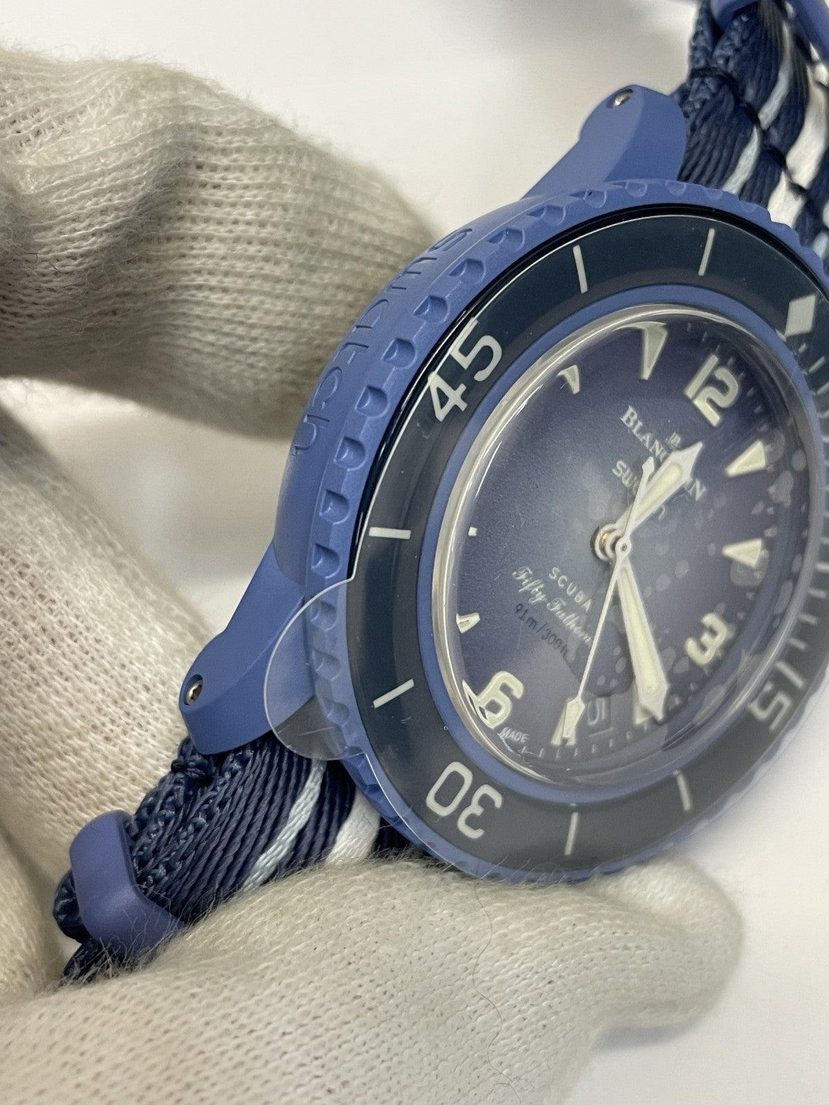 腕時計 Swatch×Blancpain Fifty Fathoms ATLANTIC OCEAN 腕時計 AT