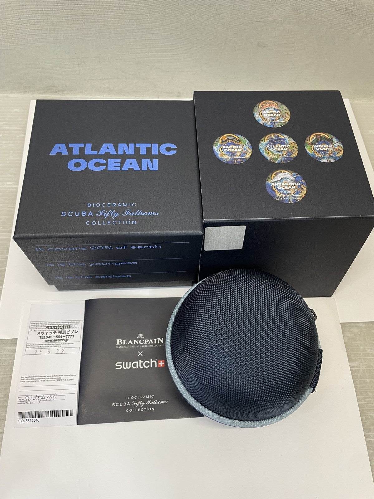 腕時計 Swatch×Blancpain Fifty Fathoms ATLANTIC OCEAN 腕時計 AT