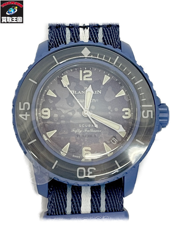 腕時計 Swatch×Blancpain Fifty Fathoms ATLANTIC OCEAN 腕時計 AT