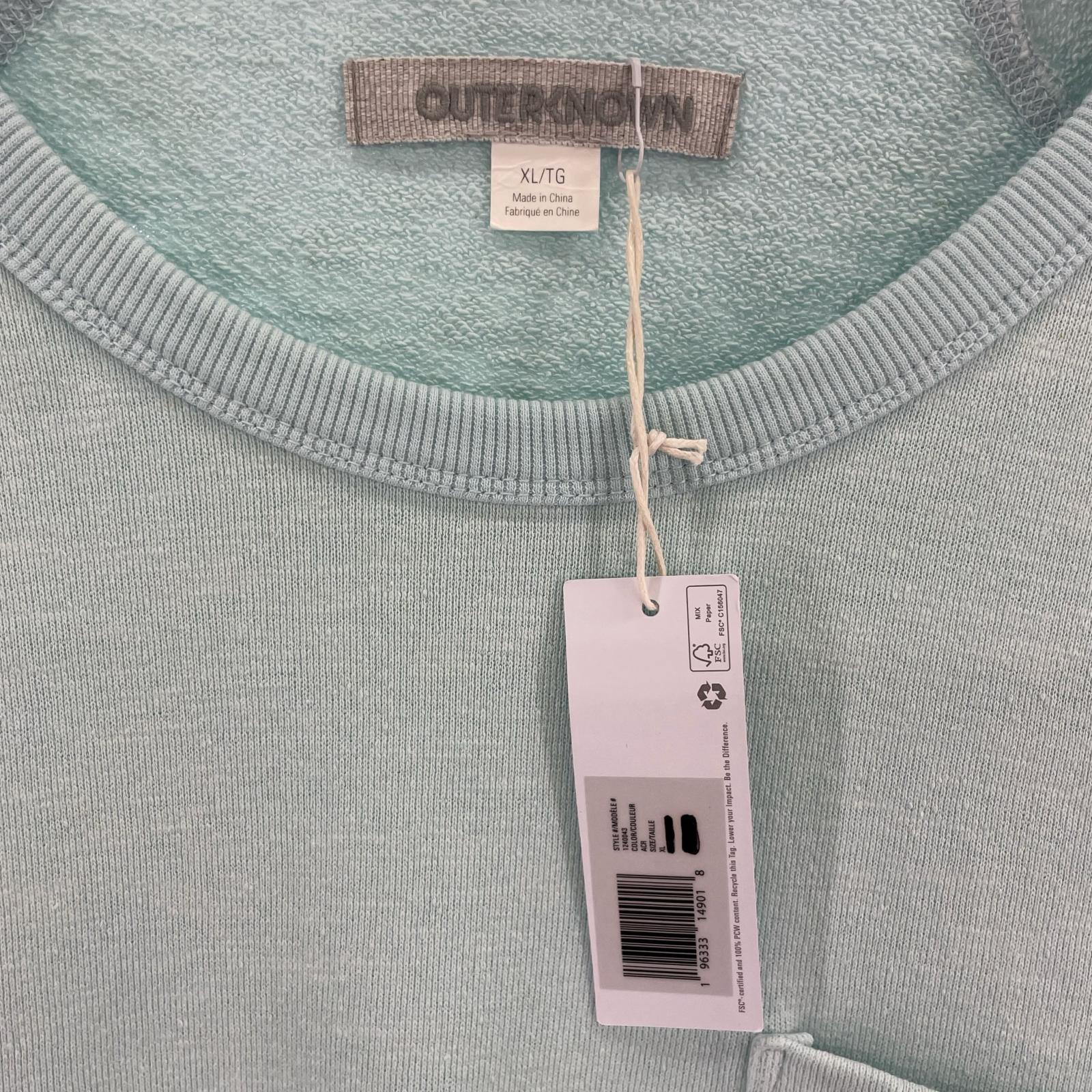 スウェット OUTERKNOWN ラグラン 水色 (XL)