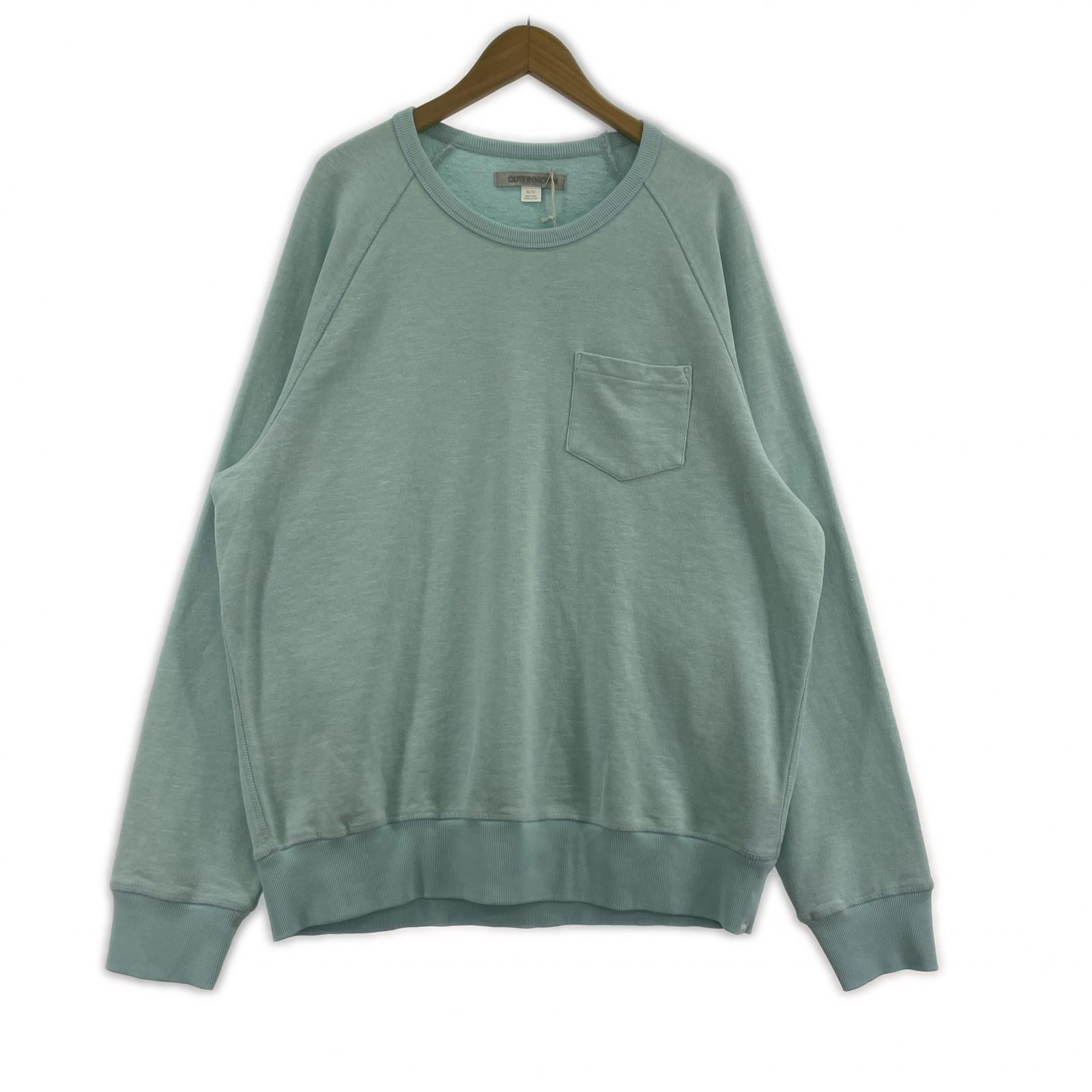 スウェット OUTERKNOWN ラグラン 水色 (XL)