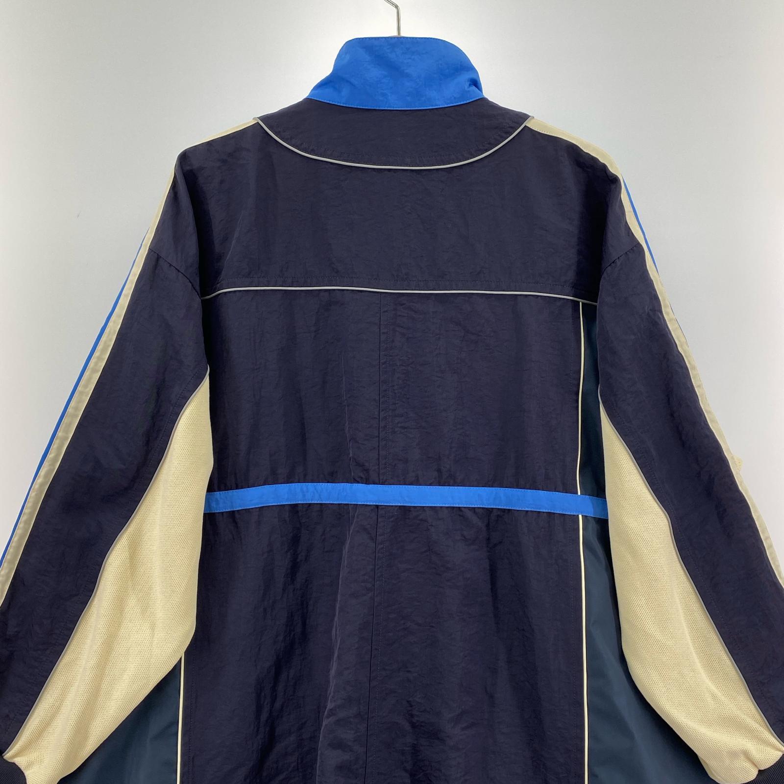 ジャケット ロングトラックジャケット 青 M ブルー