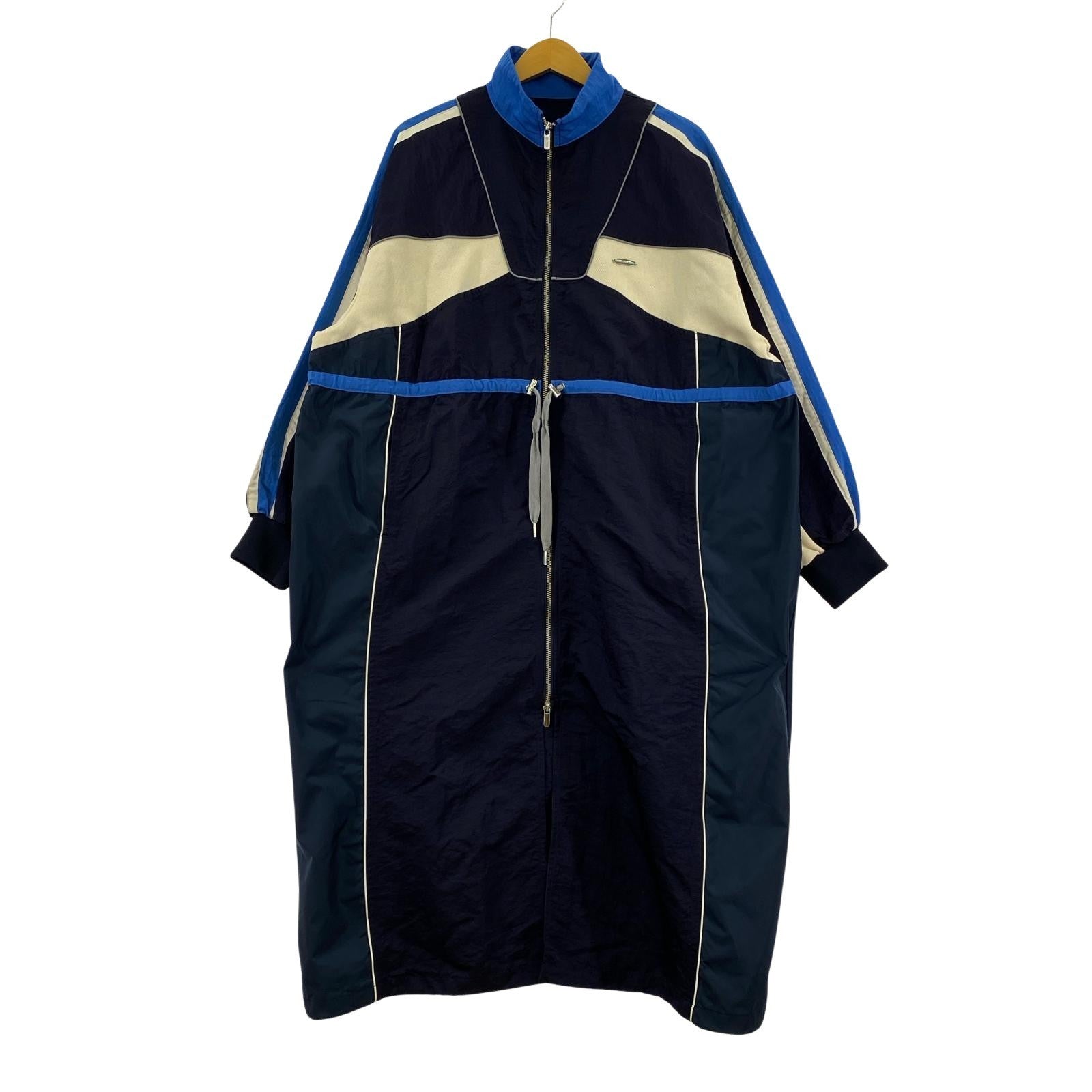 ジャケット ロングトラックジャケット 青 M ブルー