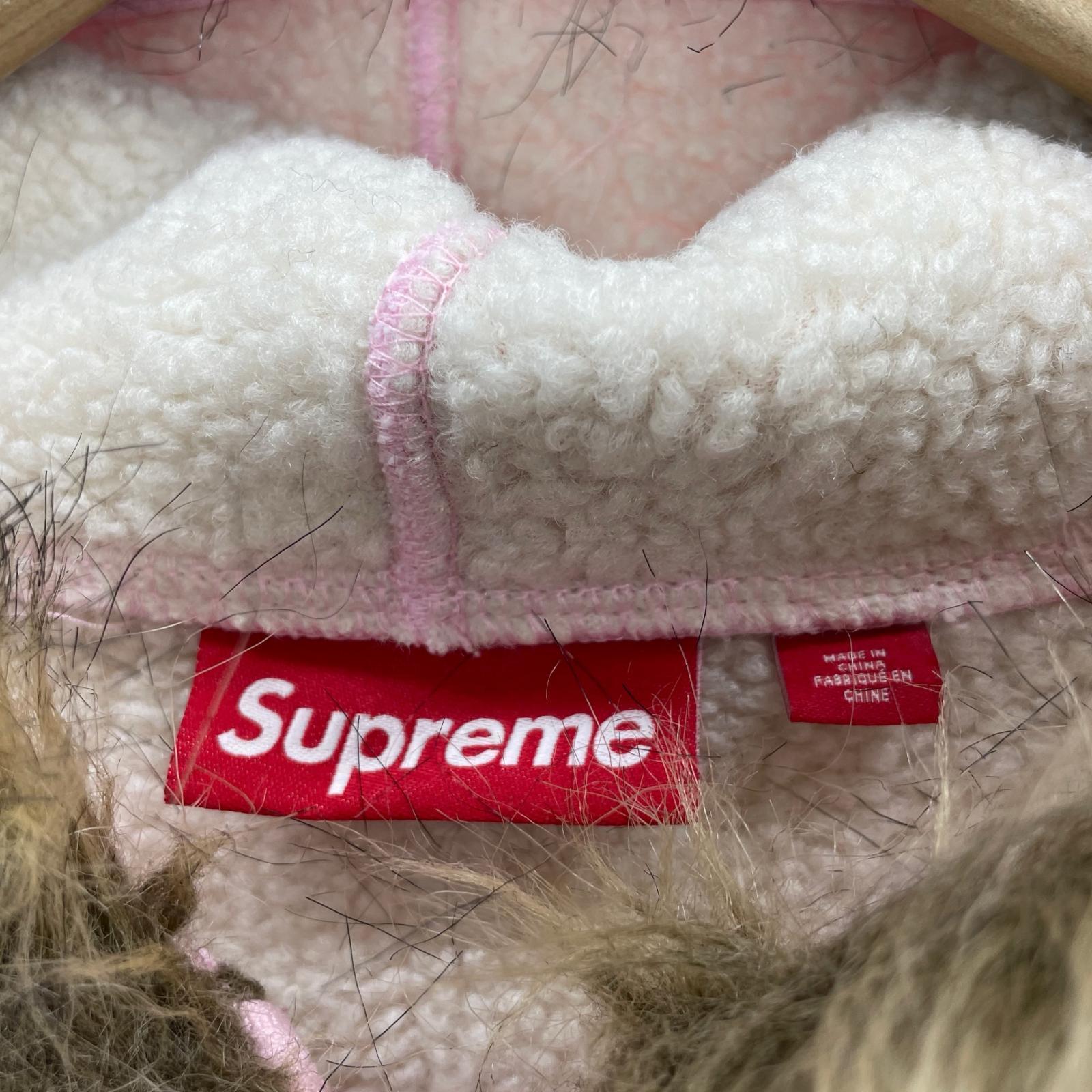 パーカー 25AW Faux Fur Zip Up Hooded Sweatshirt ピンク