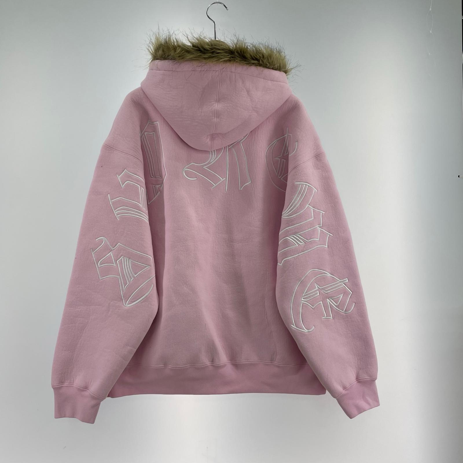 パーカー 25AW Faux Fur Zip Up Hooded Sweatshirt ピンク