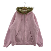 パーカー 25AW Faux Fur Zip Up Hooded Sweatshirt ピンク