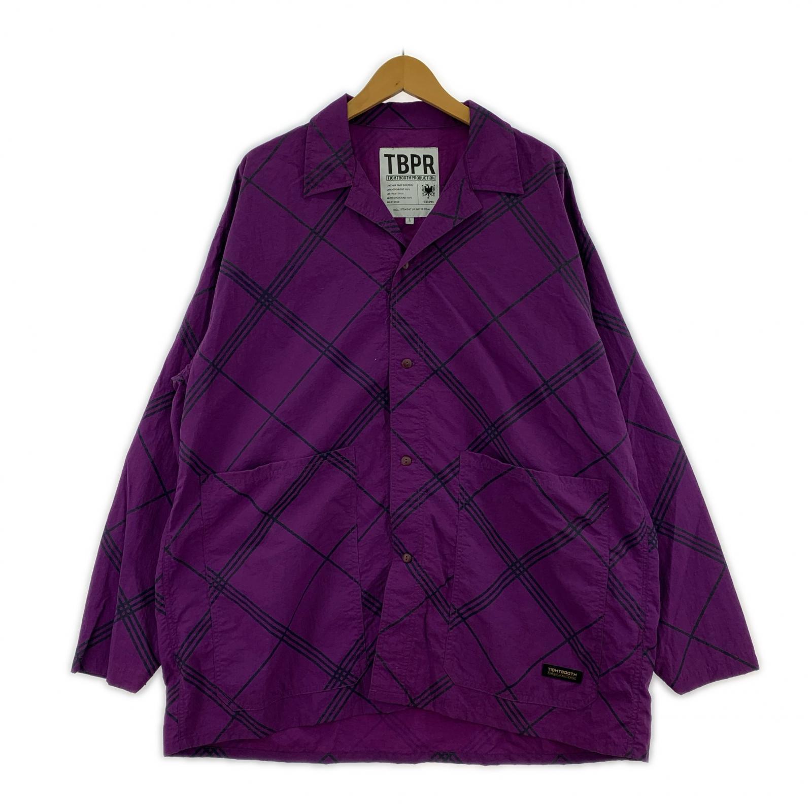長袖シャツ BULKY CHECK SHIRT/L/パープル L パープル
