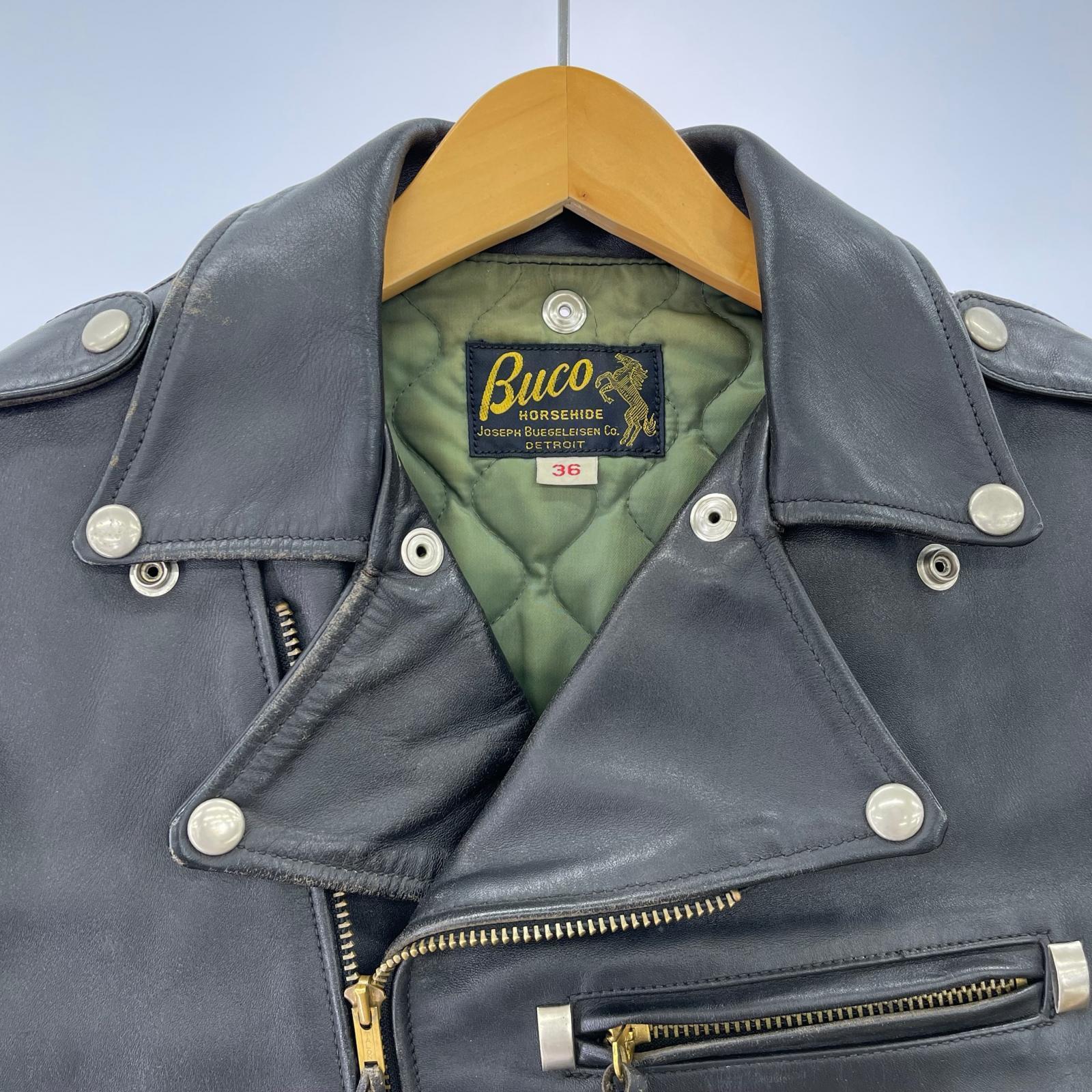 ライダースジャケット BUCO ホースハイド ライダース 36 36 ブラック
