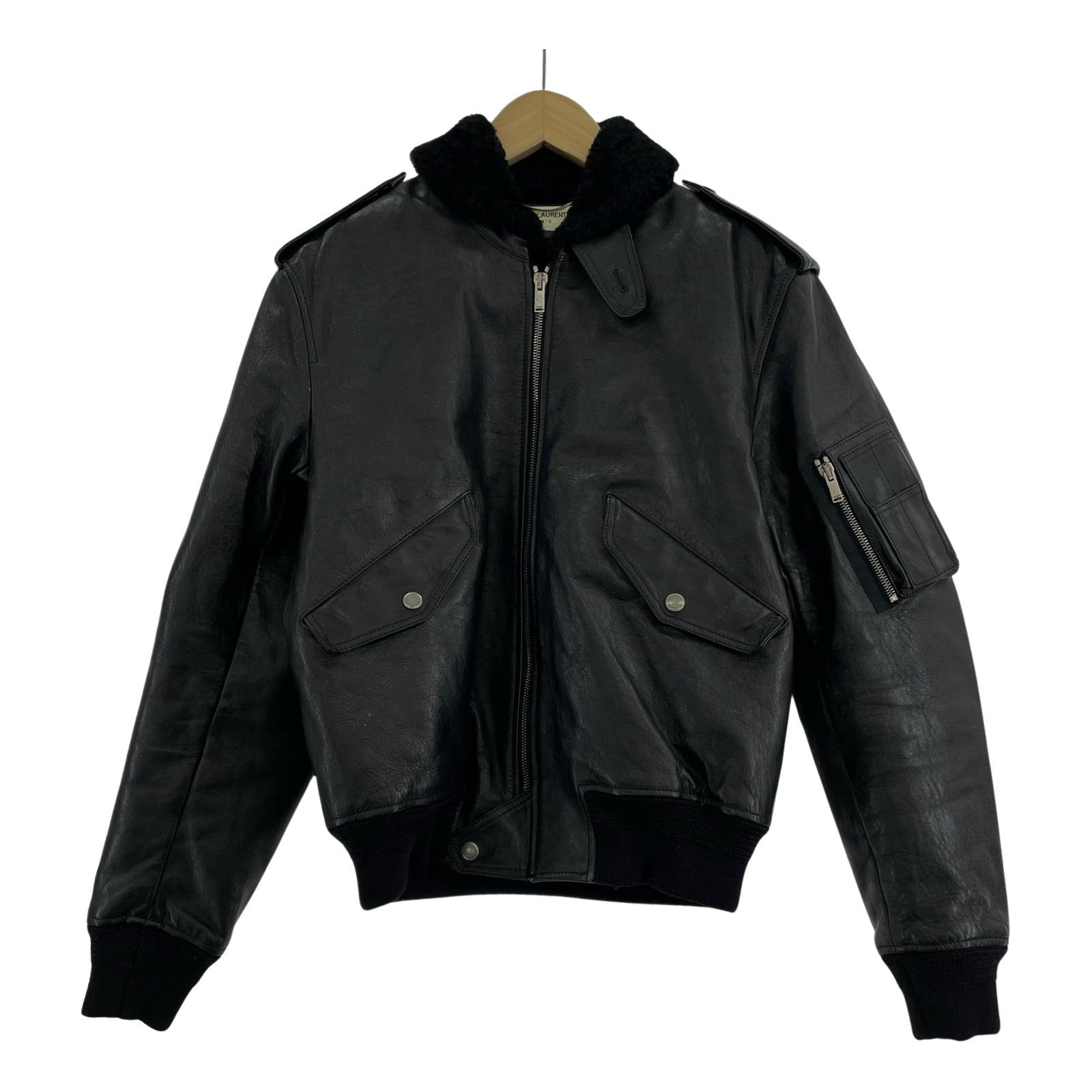 SAINT LAURENT PARIS レザージャケット ブラック 44