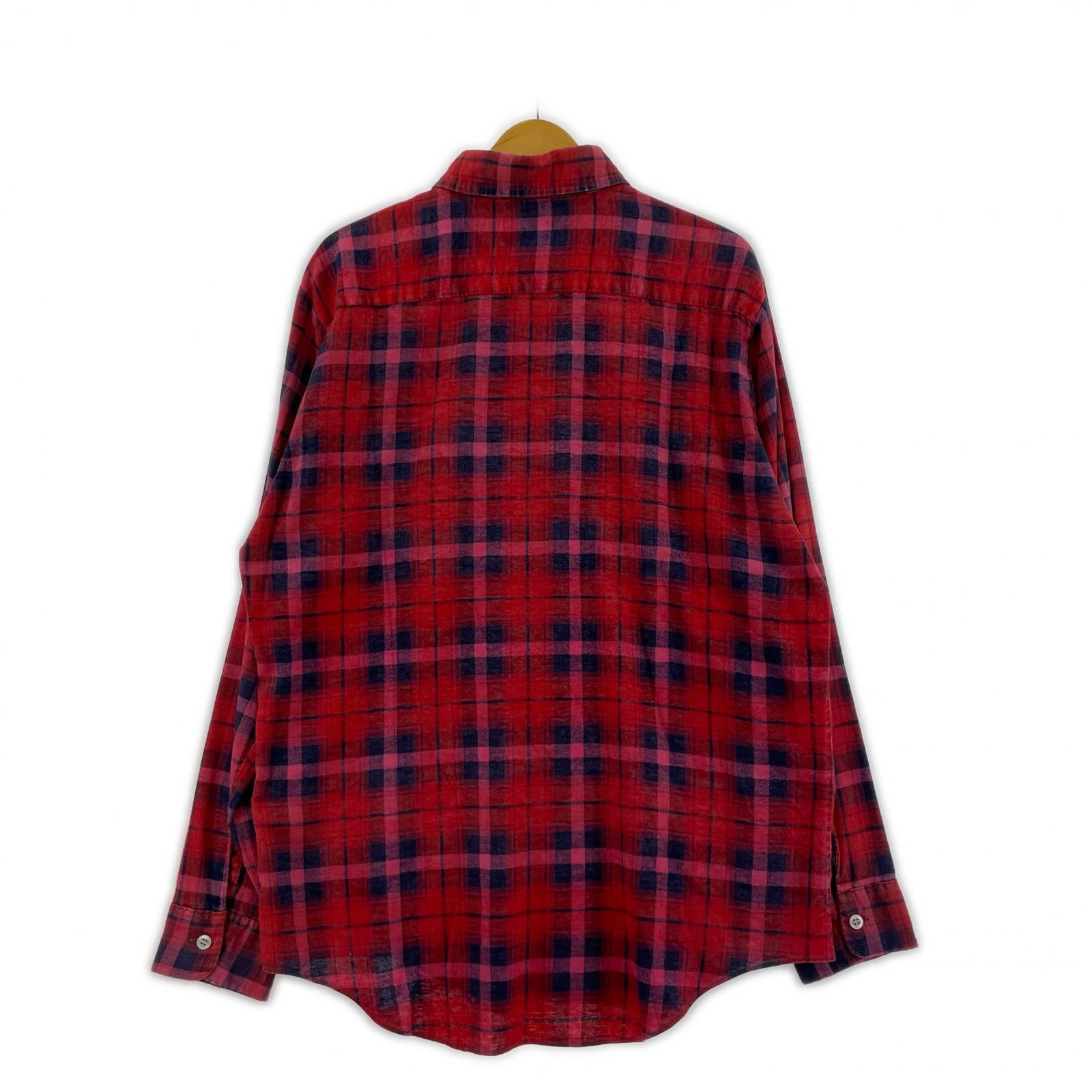 長袖シャツ ~70s Sears printed flannel shirt RED L L レッド