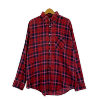 長袖シャツ ~70s Sears printed flannel shirt RED L L レッド