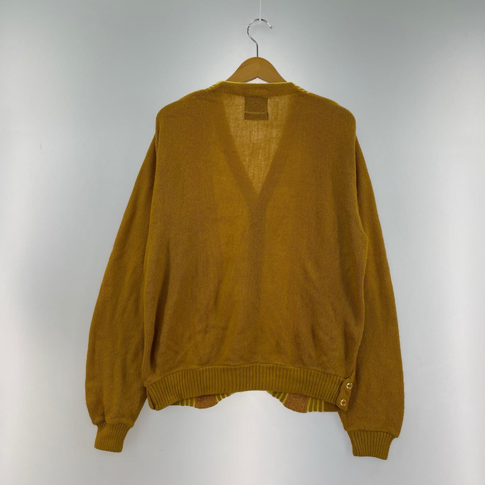 カーディガン 60s Sears Stripe Acrylic Cardigan YEL M M