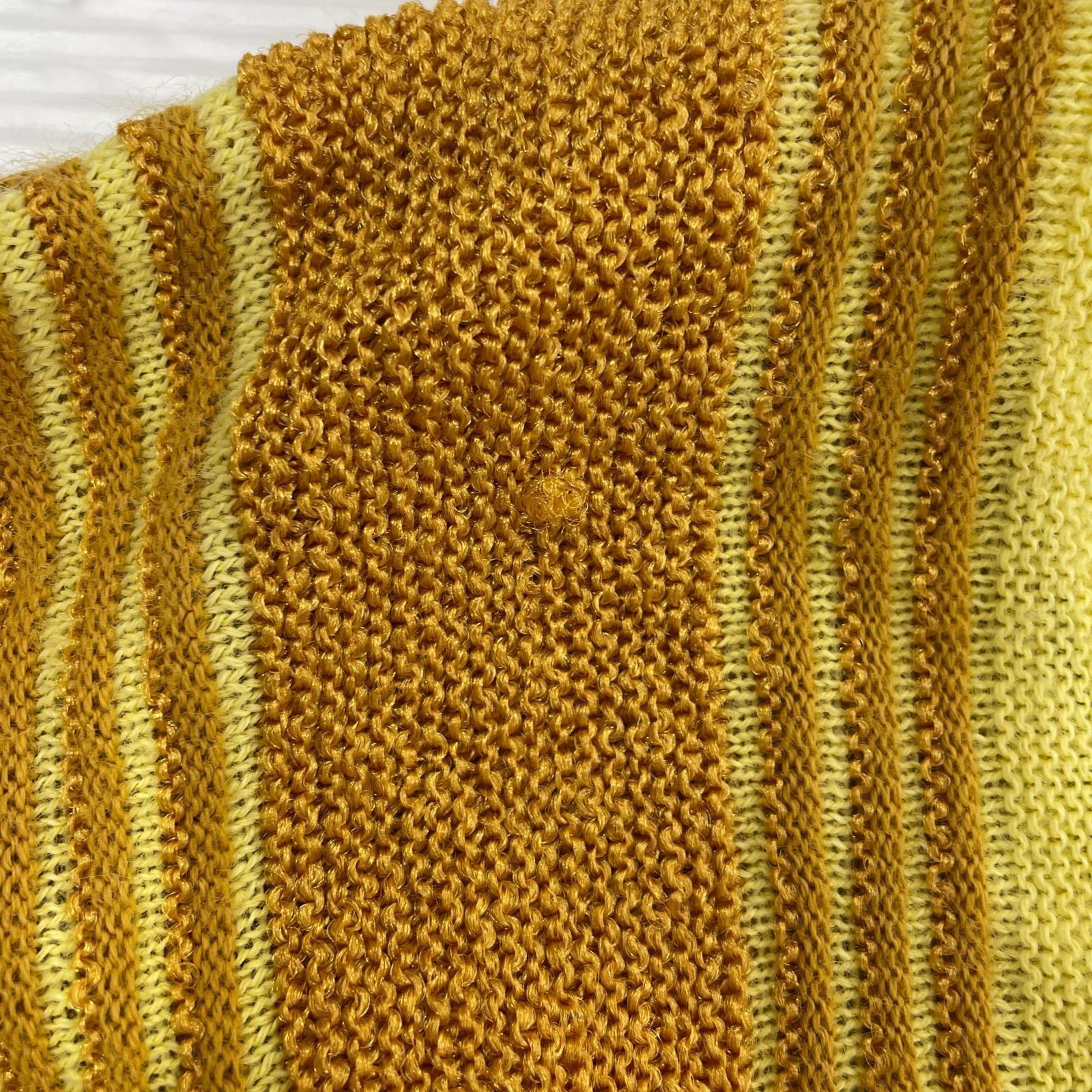 カーディガン 60s Sears Stripe Acrylic Cardigan YEL M M