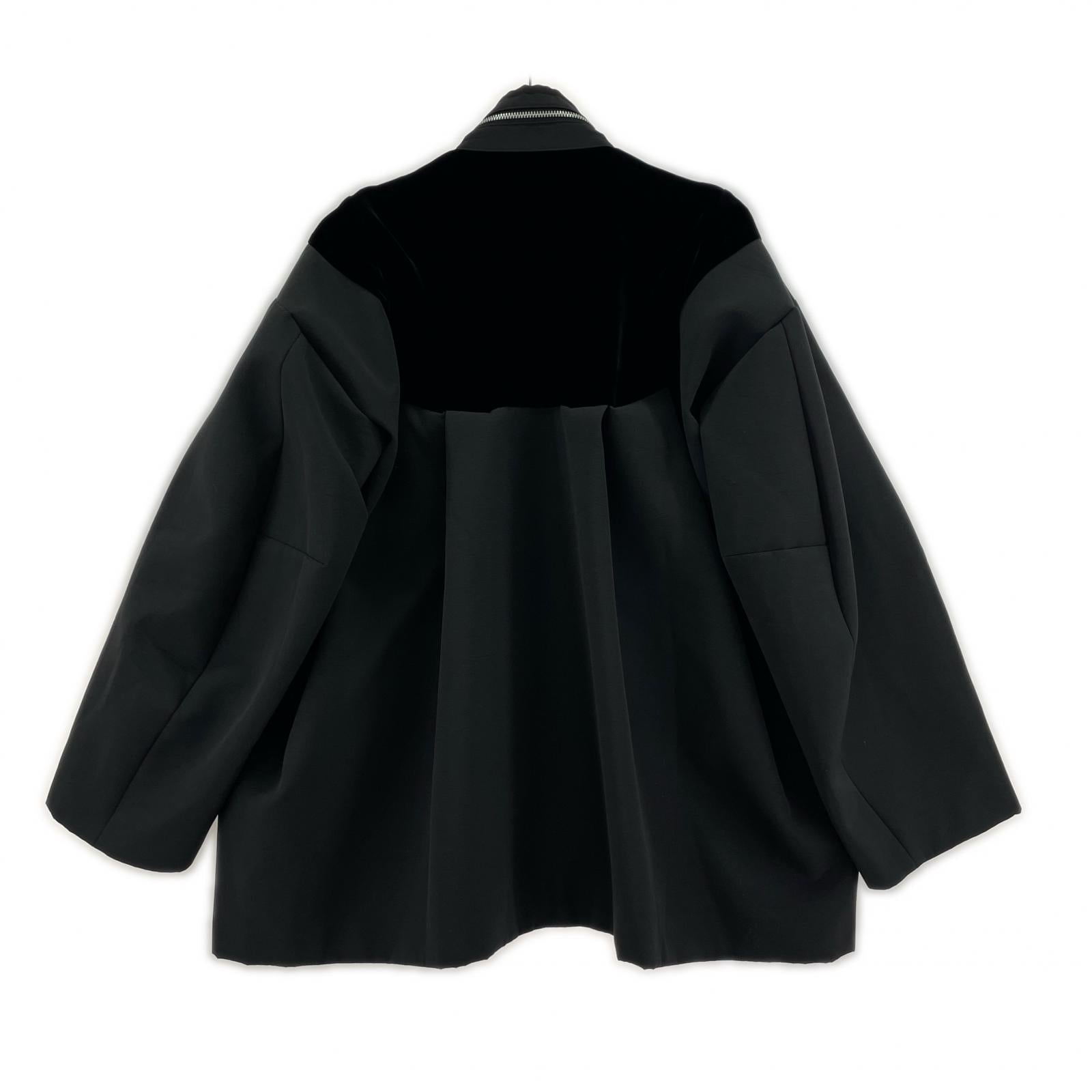 ジャケット Sacai 24AW Grosgrain Bonding×Velvet Blouson フィールドジャケット 1 ブラック 1 ブラック
