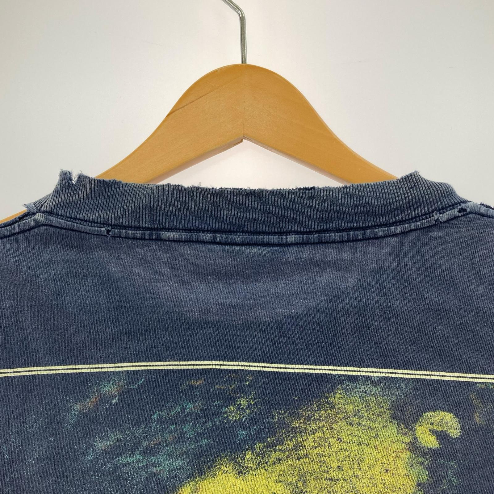長袖シャツ SAINT MICHAEL CACTUS PLANT FLEA MARKET ヴィンテージ加工 S/Sシャツ ネイビー