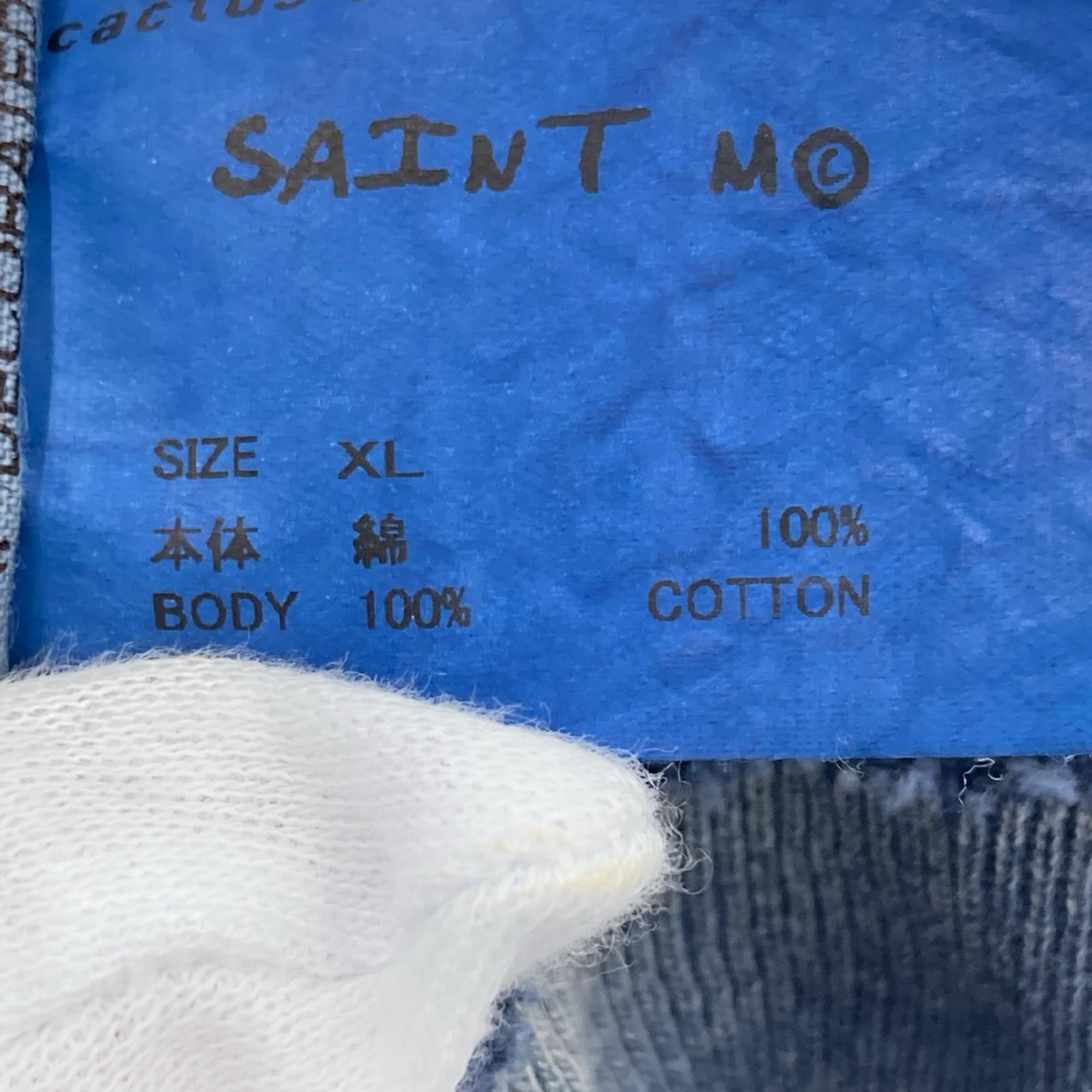 長袖シャツ SAINT MICHAEL CACTUS PLANT FLEA MARKET ヴィンテージ加工 S/Sシャツ ネイビー