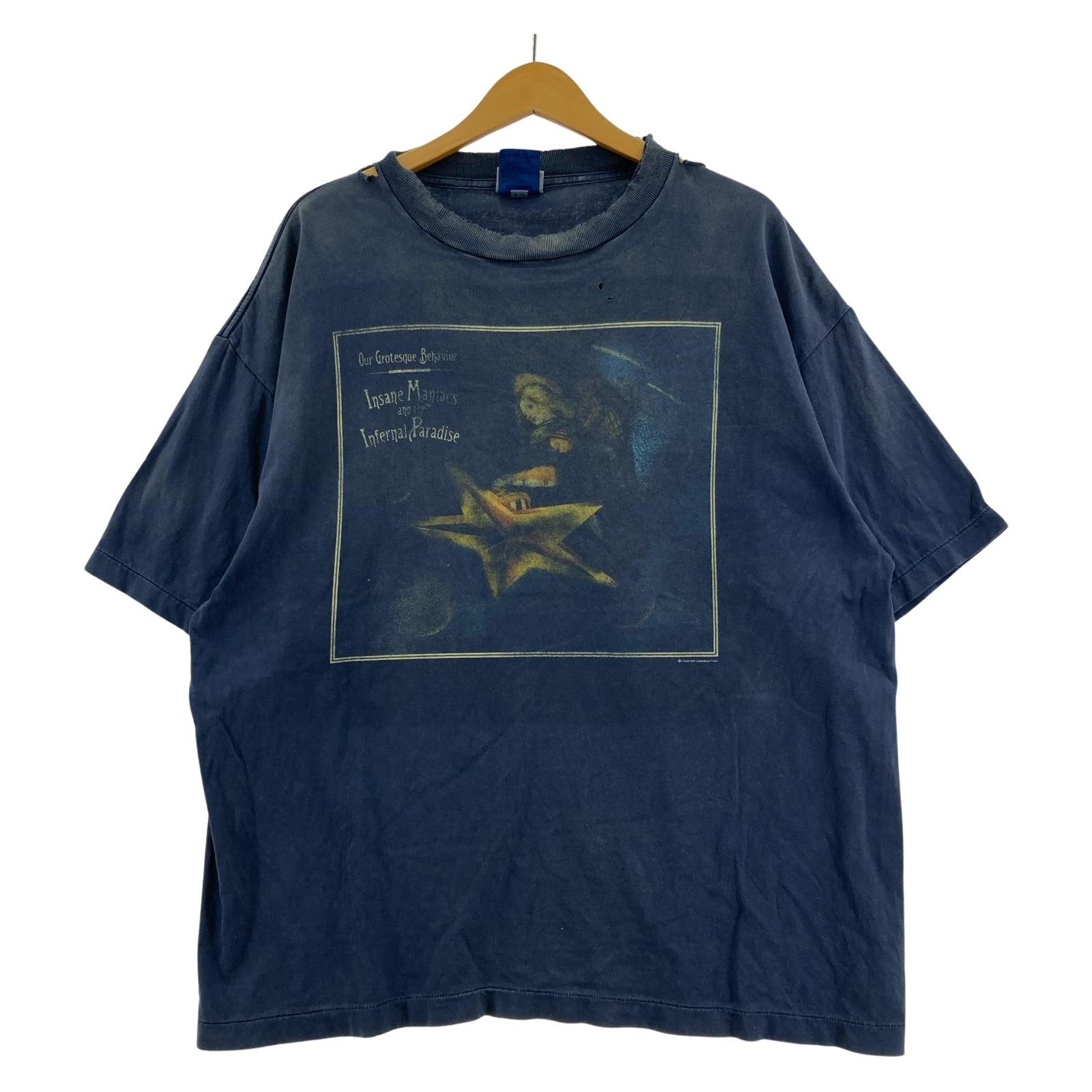 長袖シャツ SAINT MICHAEL CACTUS PLANT FLEA MARKET ヴィンテージ加工 S/Sシャツ ネイビー