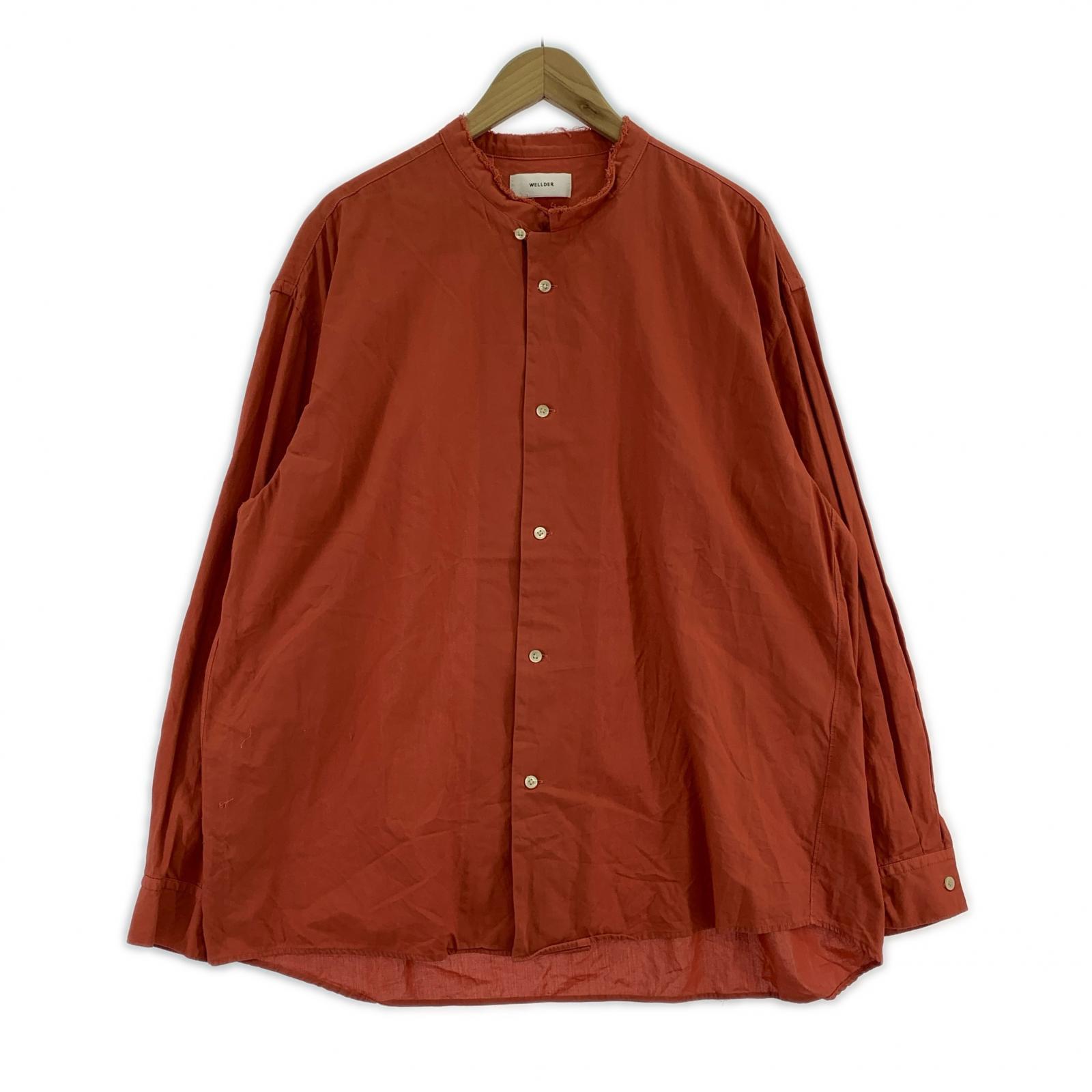 長袖シャツ WELLDER スタンドカラーシャツ 赤 5 レッド
