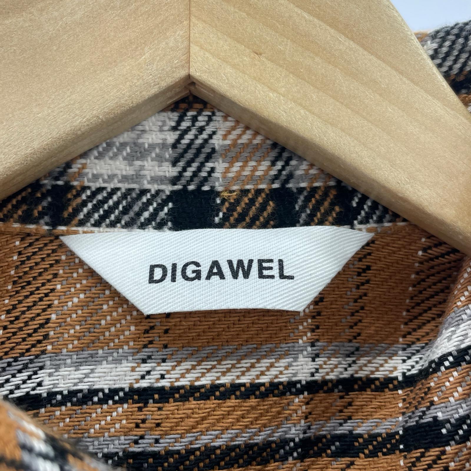 長袖シャツ DIGAWEL Hoodie shirt 茶 (1) 2 ブラウン