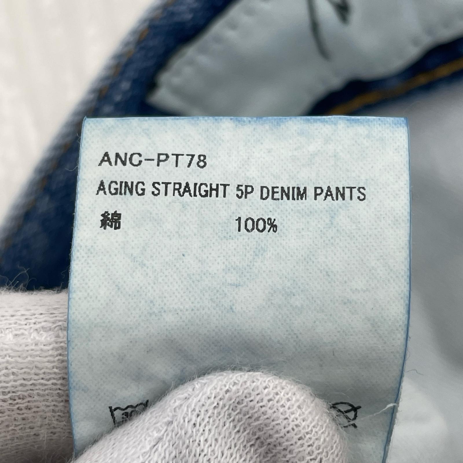 デニムパンツ ANCELLM AGING STRAIGHT 5P DENIM PANTS ANC-PT78 (2) 2 ブルー