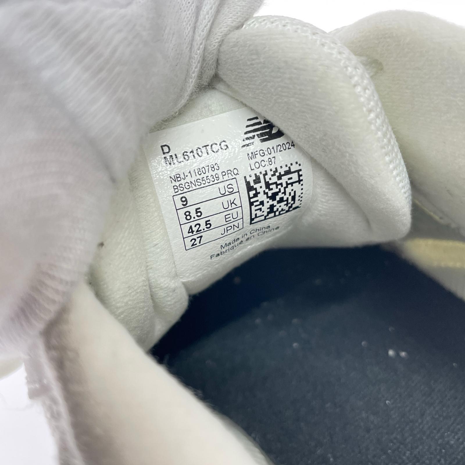 スニーカー NEW BALANCE×COMME des GARCONS HOMME ML610TCG 白 (27) 27cm (US9 UK8 1/2 EU44) ホワイト