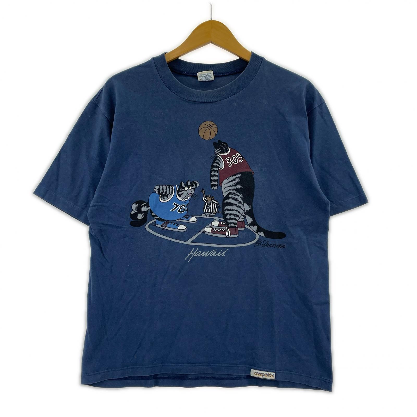 その他トップス Crazy SHIRT クリバンキャット バスケ Tee 紺 (M) M ネイビー