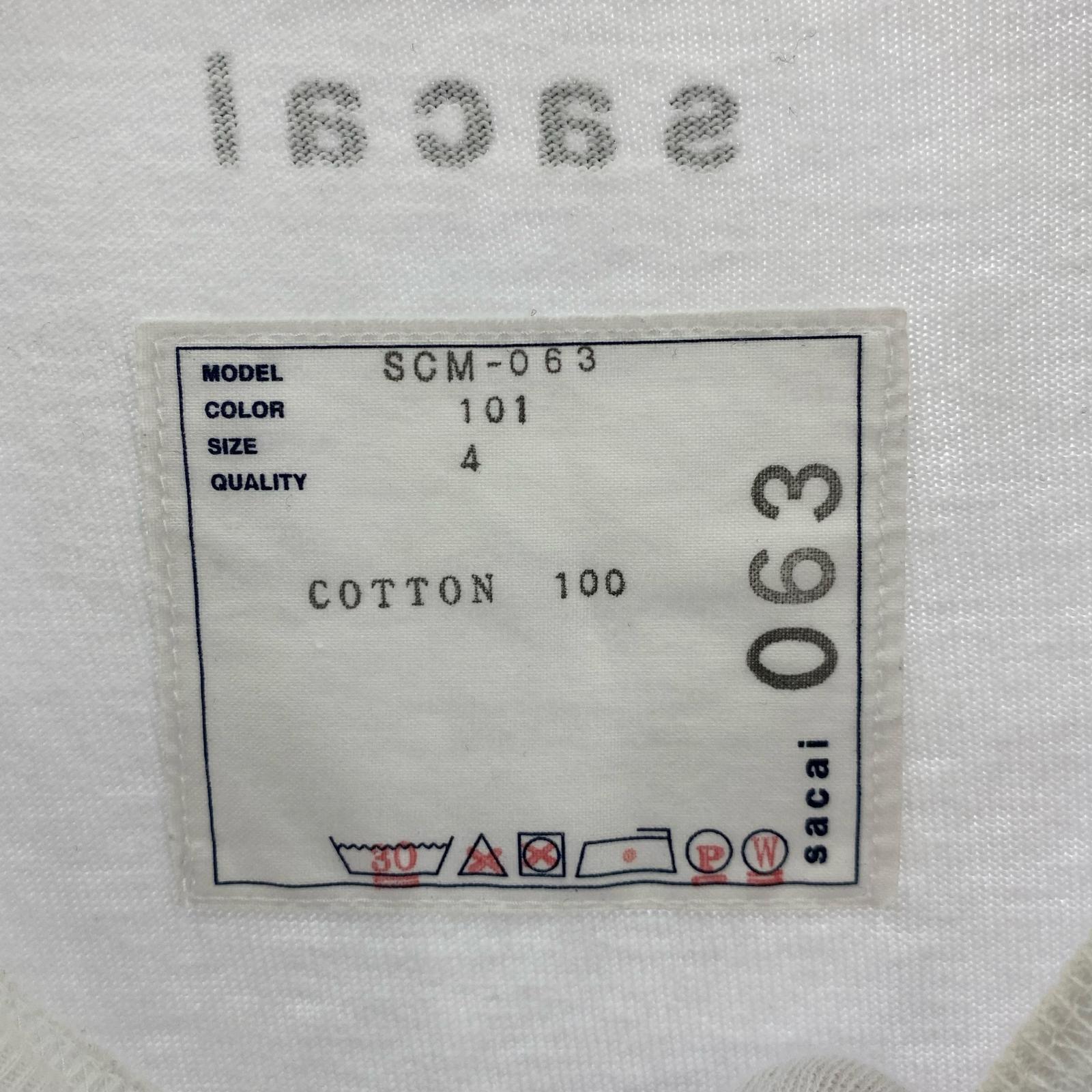 その他トップス sacai Side Zip Cotton T-ShirtSCM-063 白 (4) 4 ホワイト